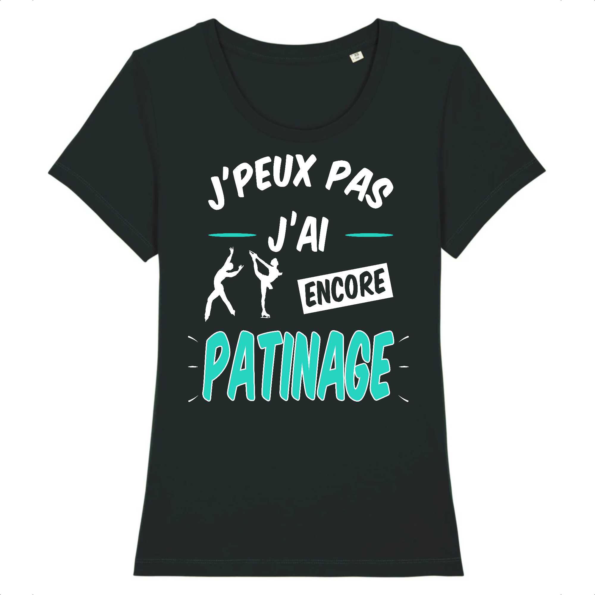 T-shirt Femme J'peux pas j'ai encore patinage