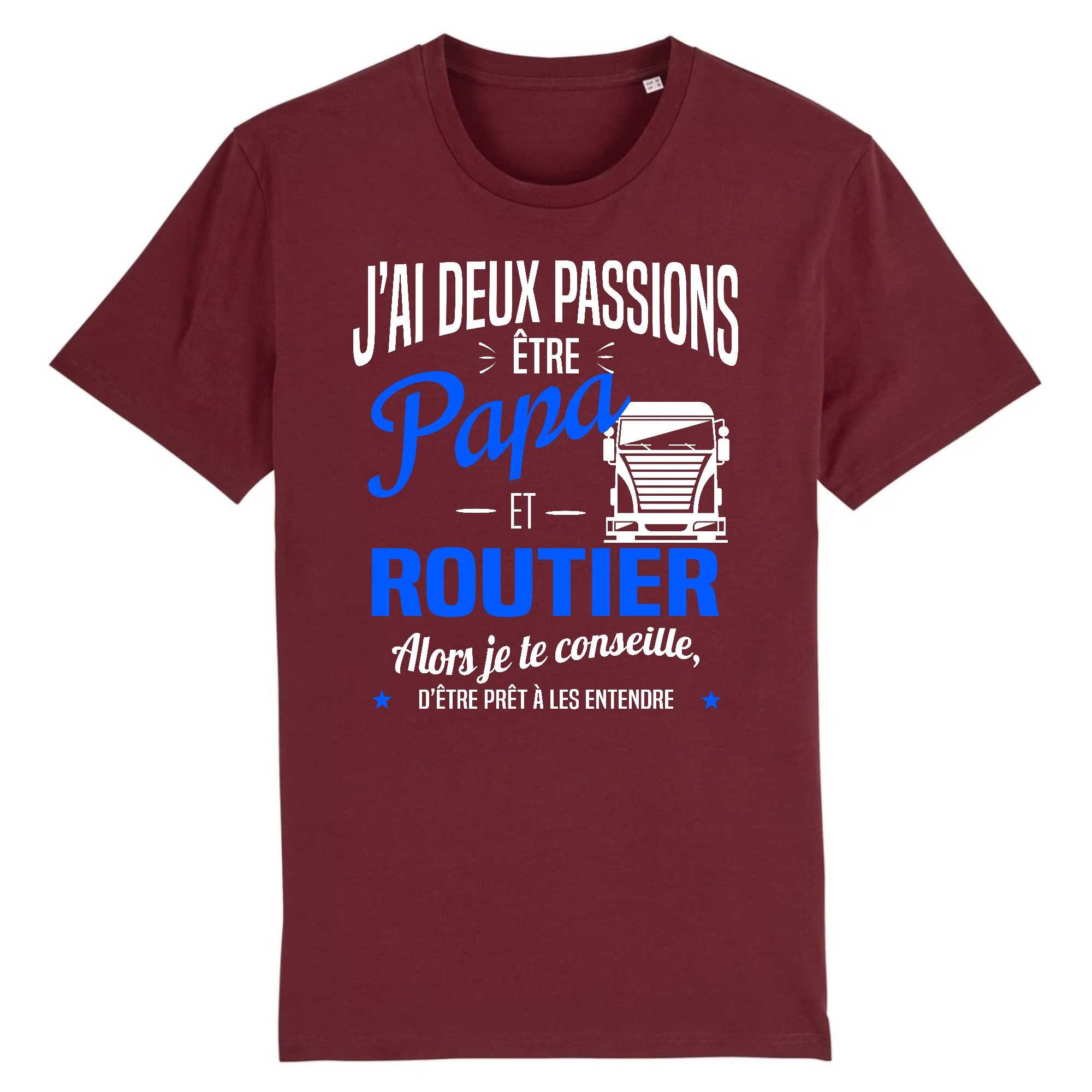 T-shirt Homme Deux passions papa et routier