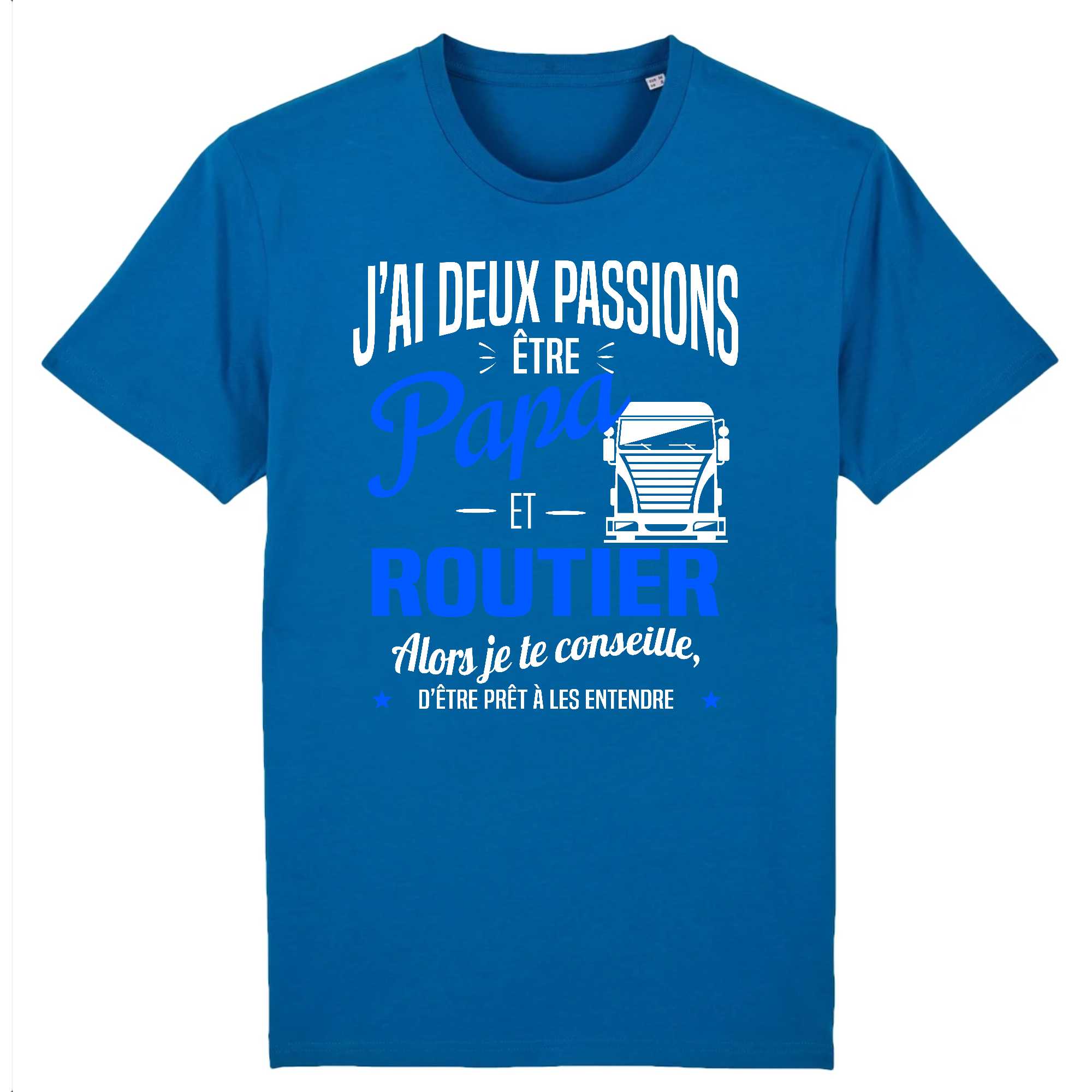 T-shirt Homme Deux passions papa et routier