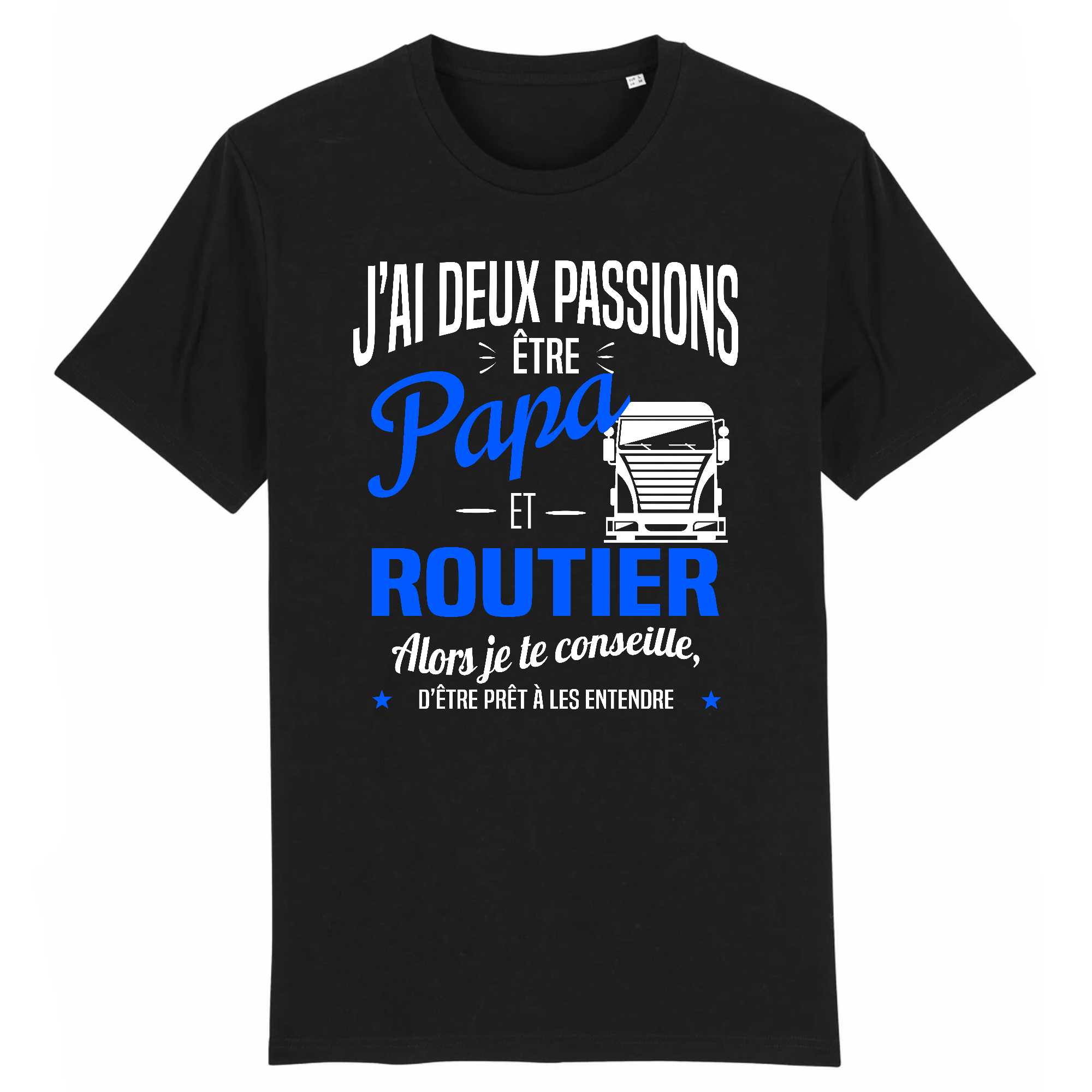T-shirt Homme Deux passions papa et routier