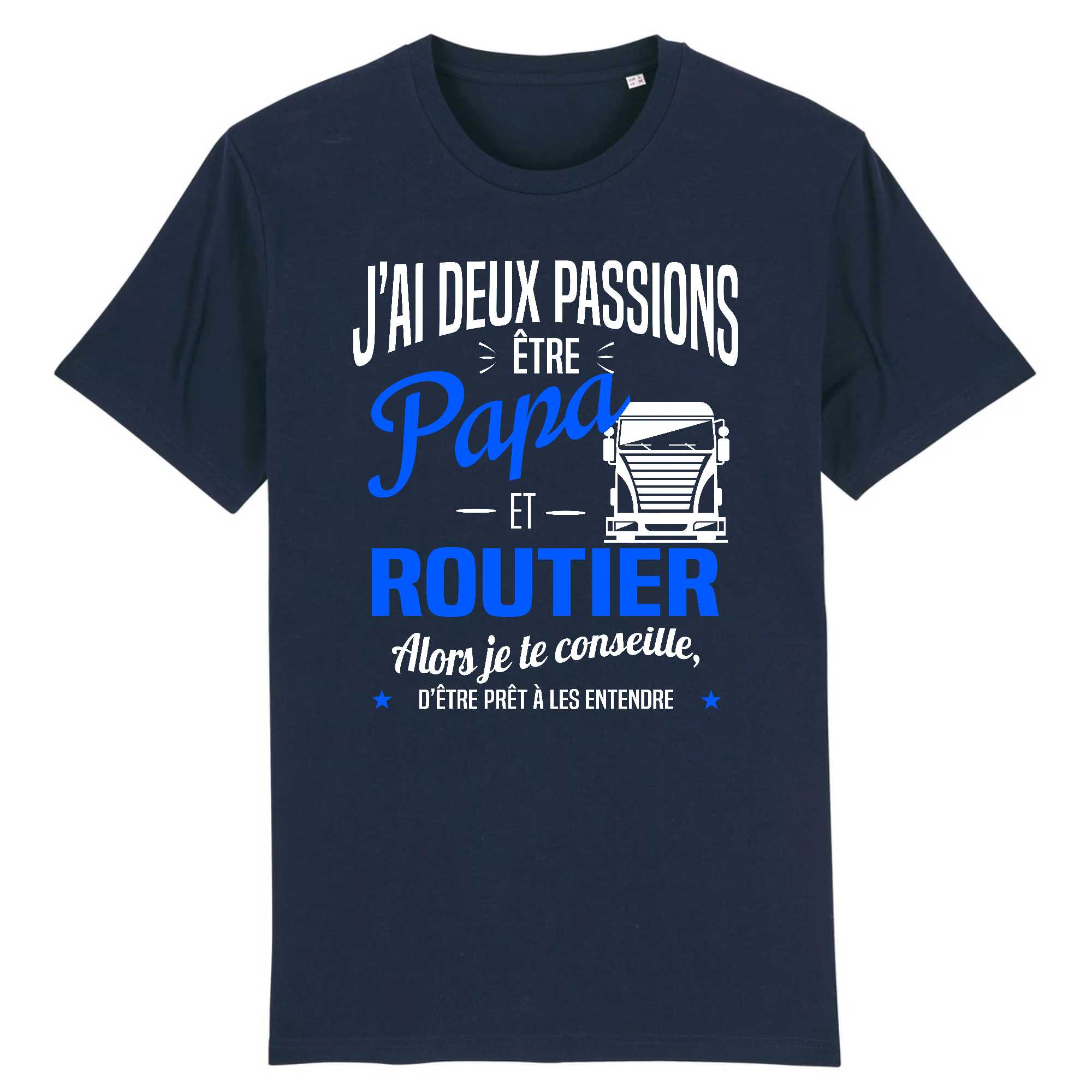 T-shirt Homme Deux passions papa et routier