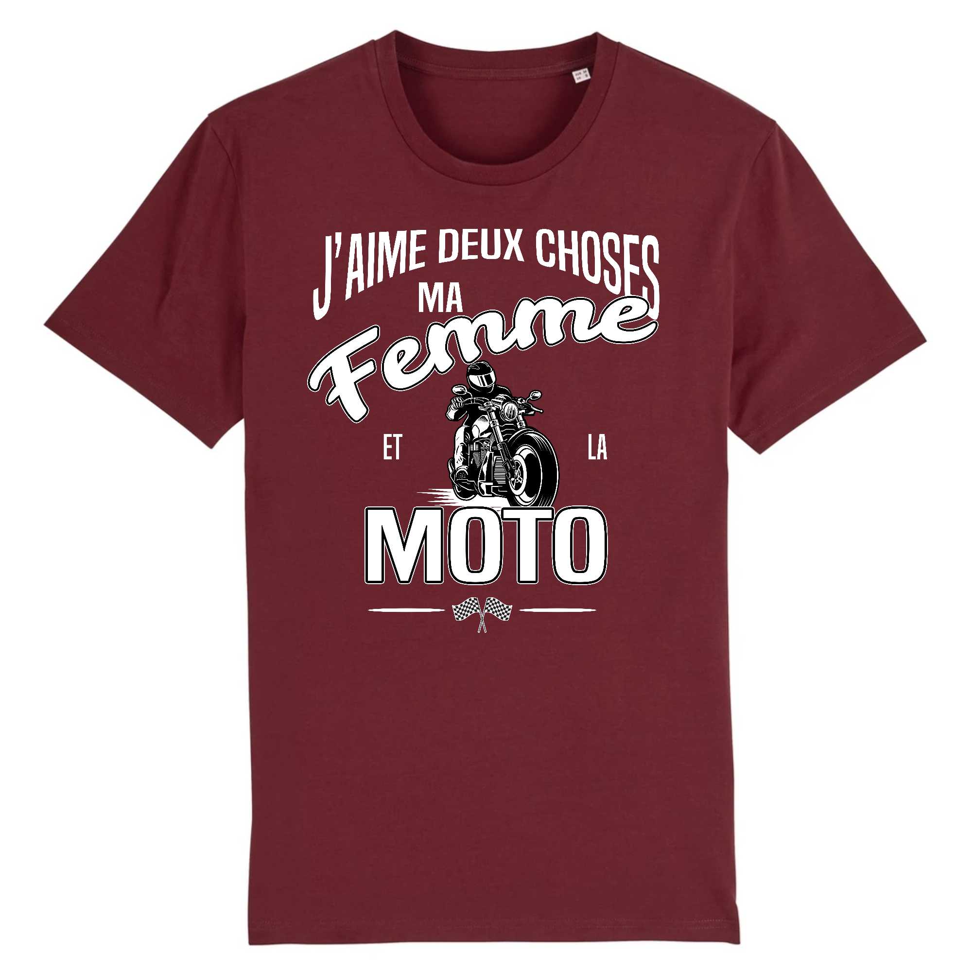T-shirt Homme J`aime ma femme et la moto
