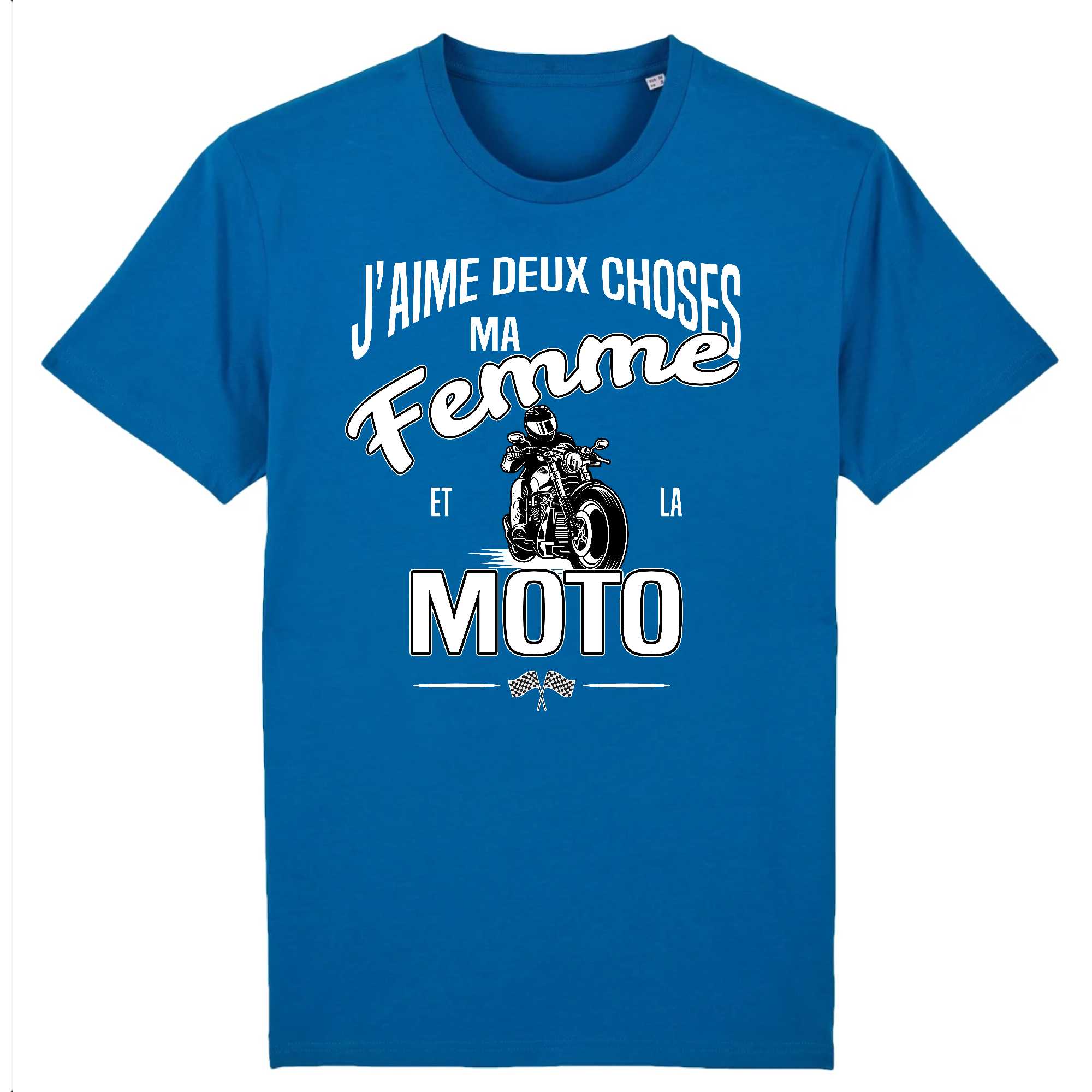 T-shirt Homme J`aime ma femme et la moto