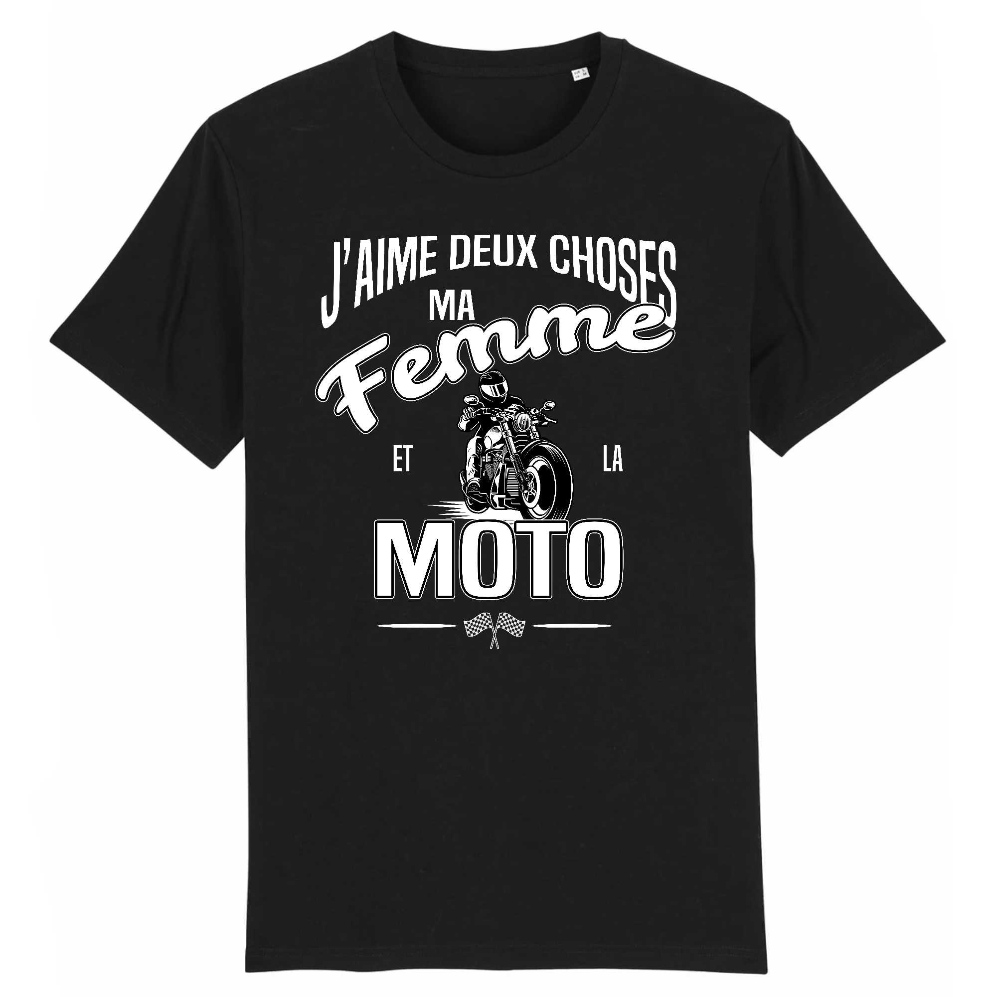 T-shirt Homme J`aime ma femme et la moto