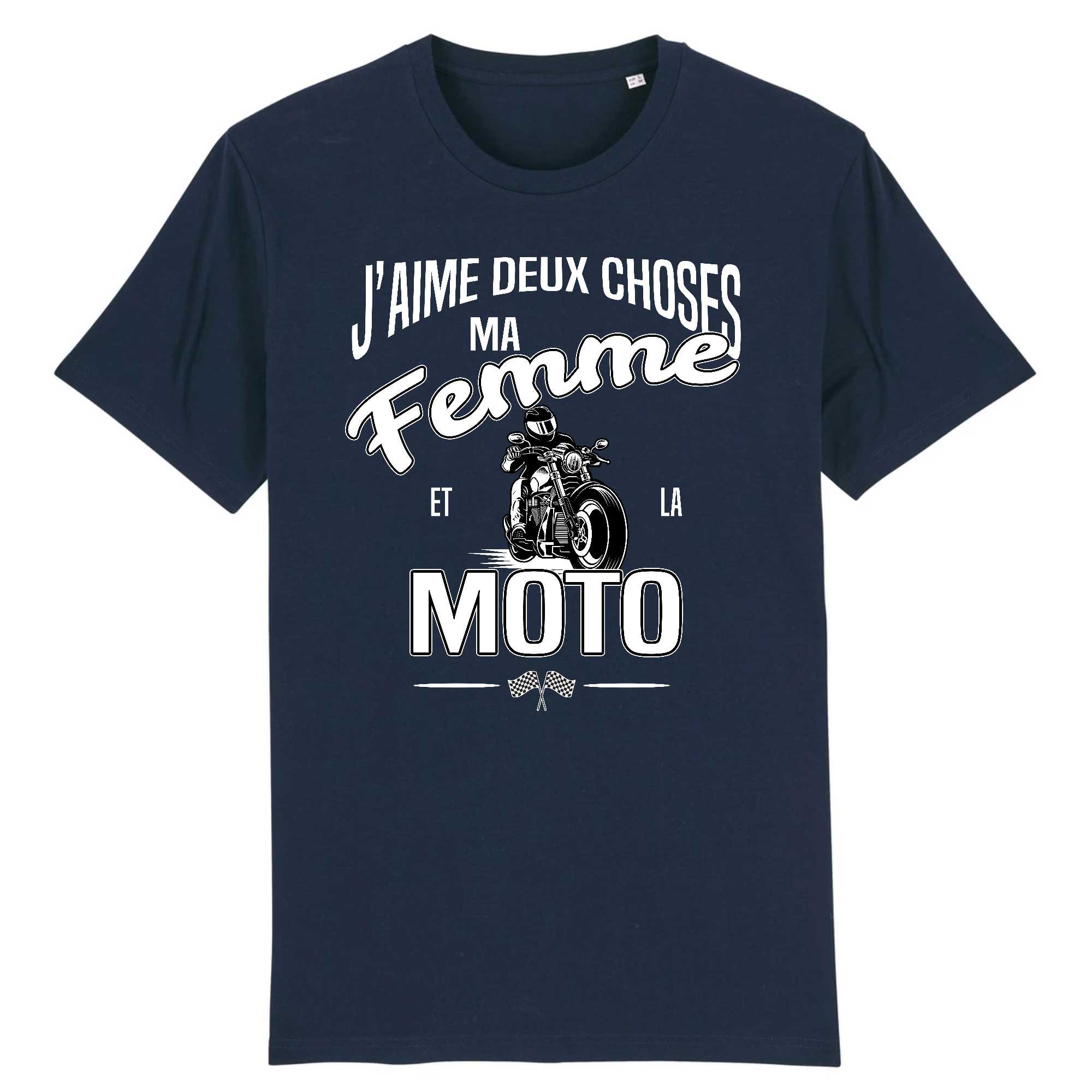 T-shirt Homme J`aime ma femme et la moto