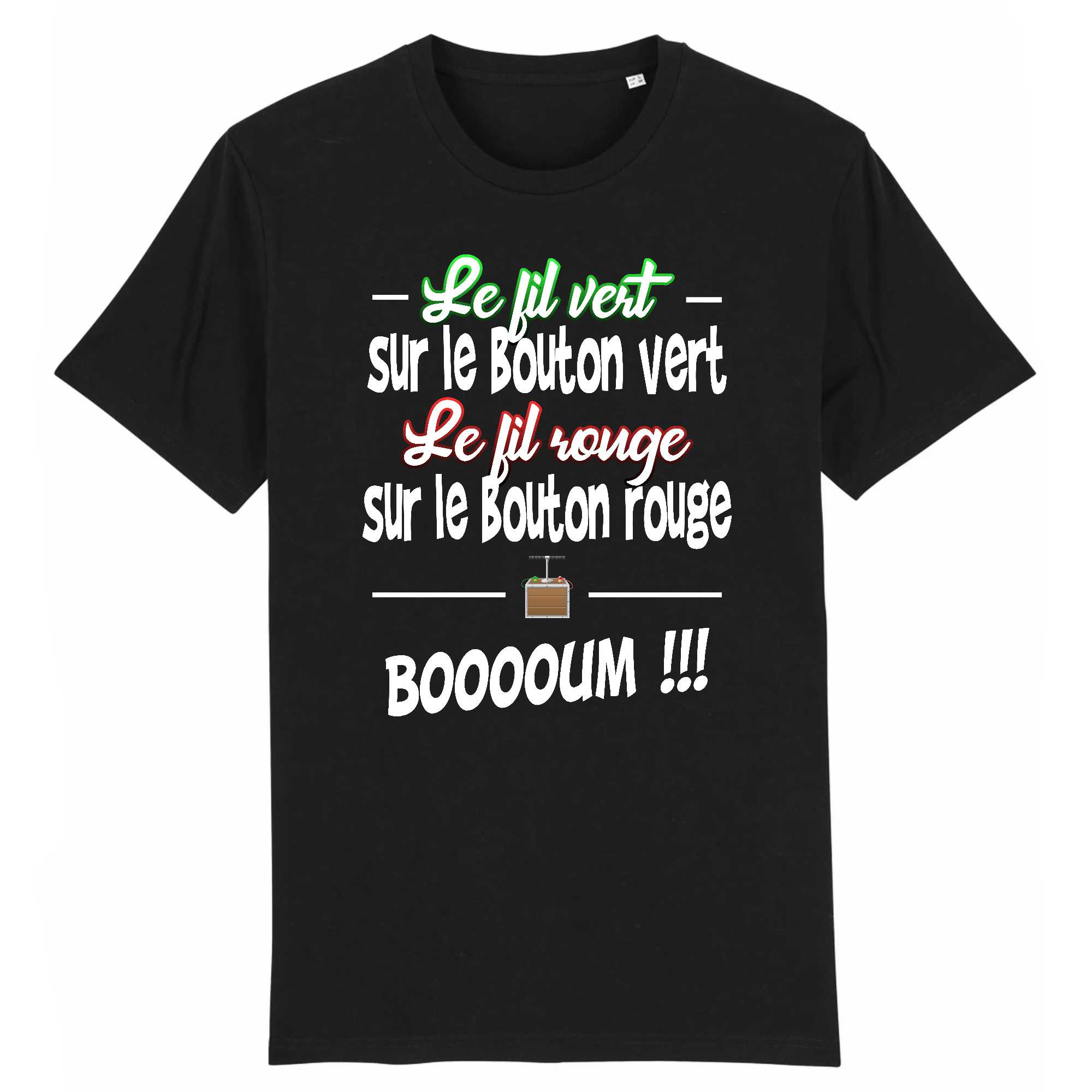 T-shirt Homme Le fil vert et le bouton rouge