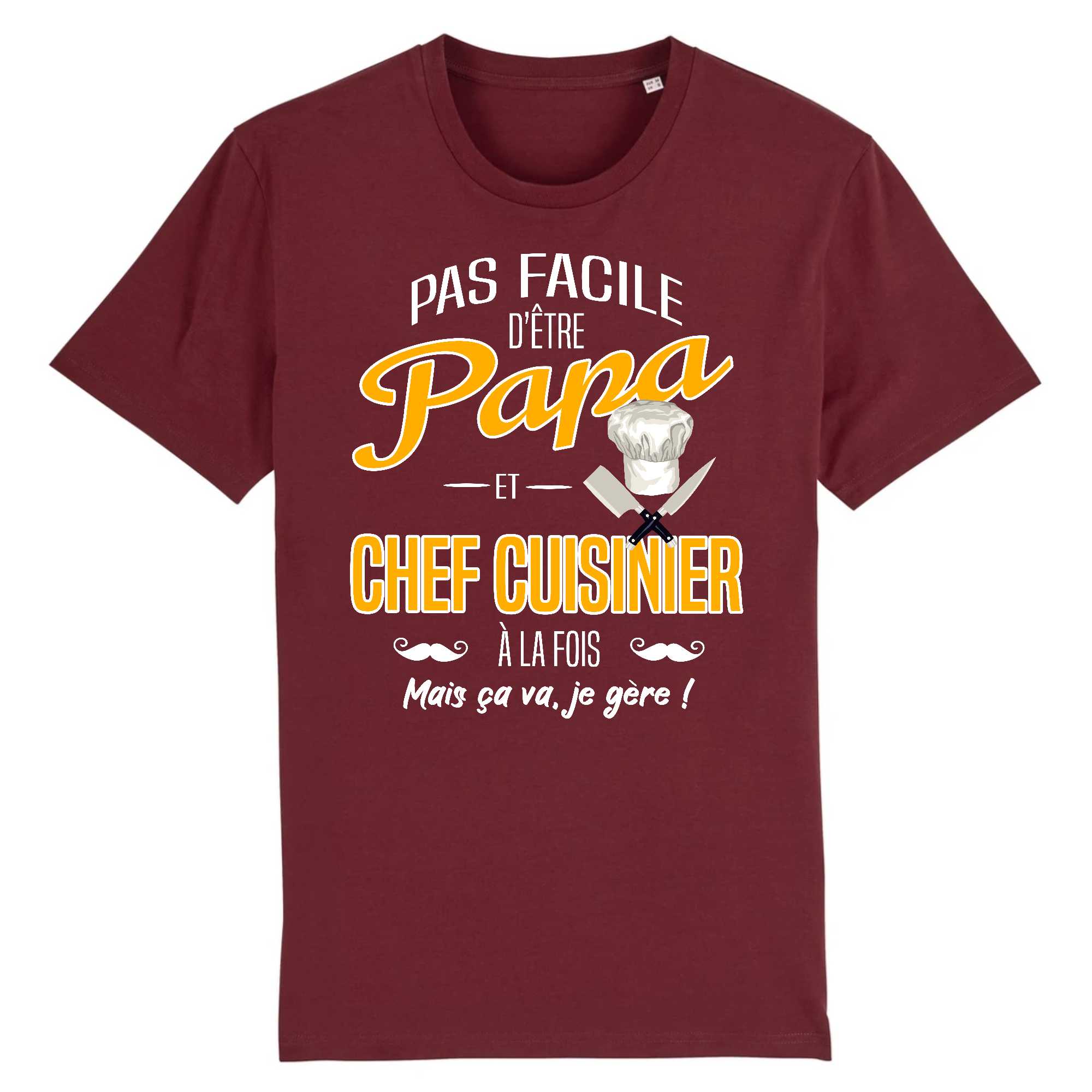 T-shirt Homme Papa et chef cuisinier