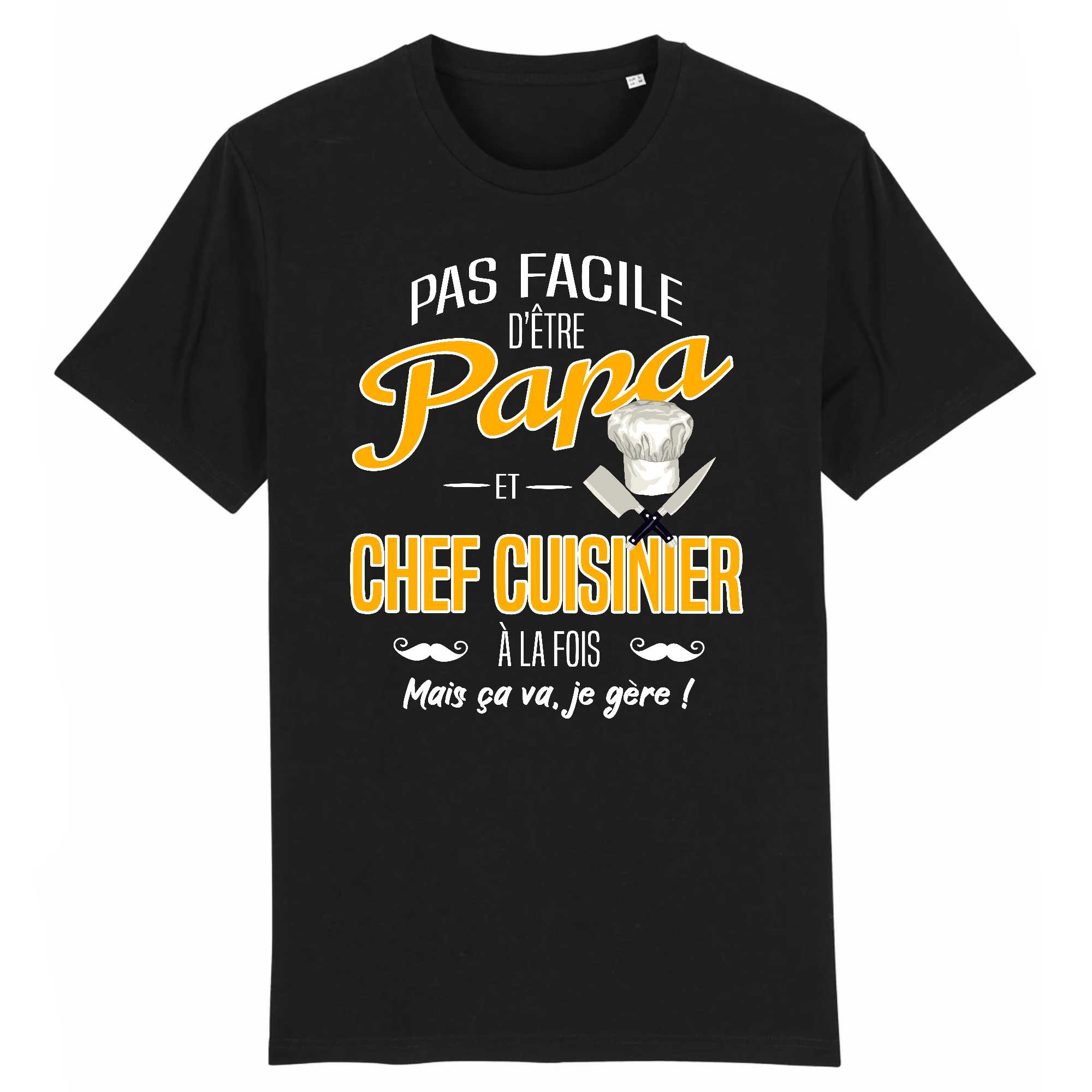 T-shirt Homme Papa et chef cuisinier