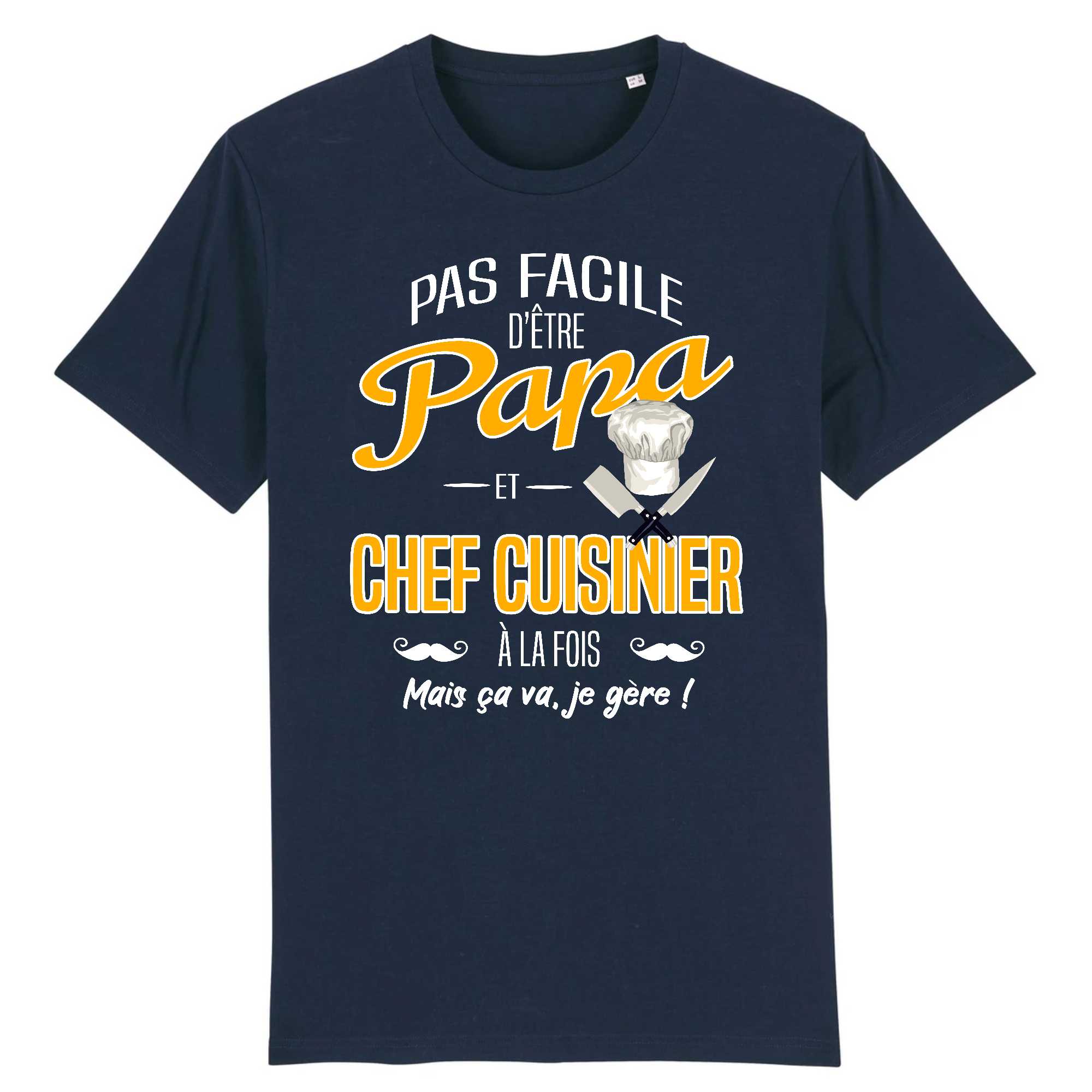 T-shirt Homme Papa et chef cuisinier