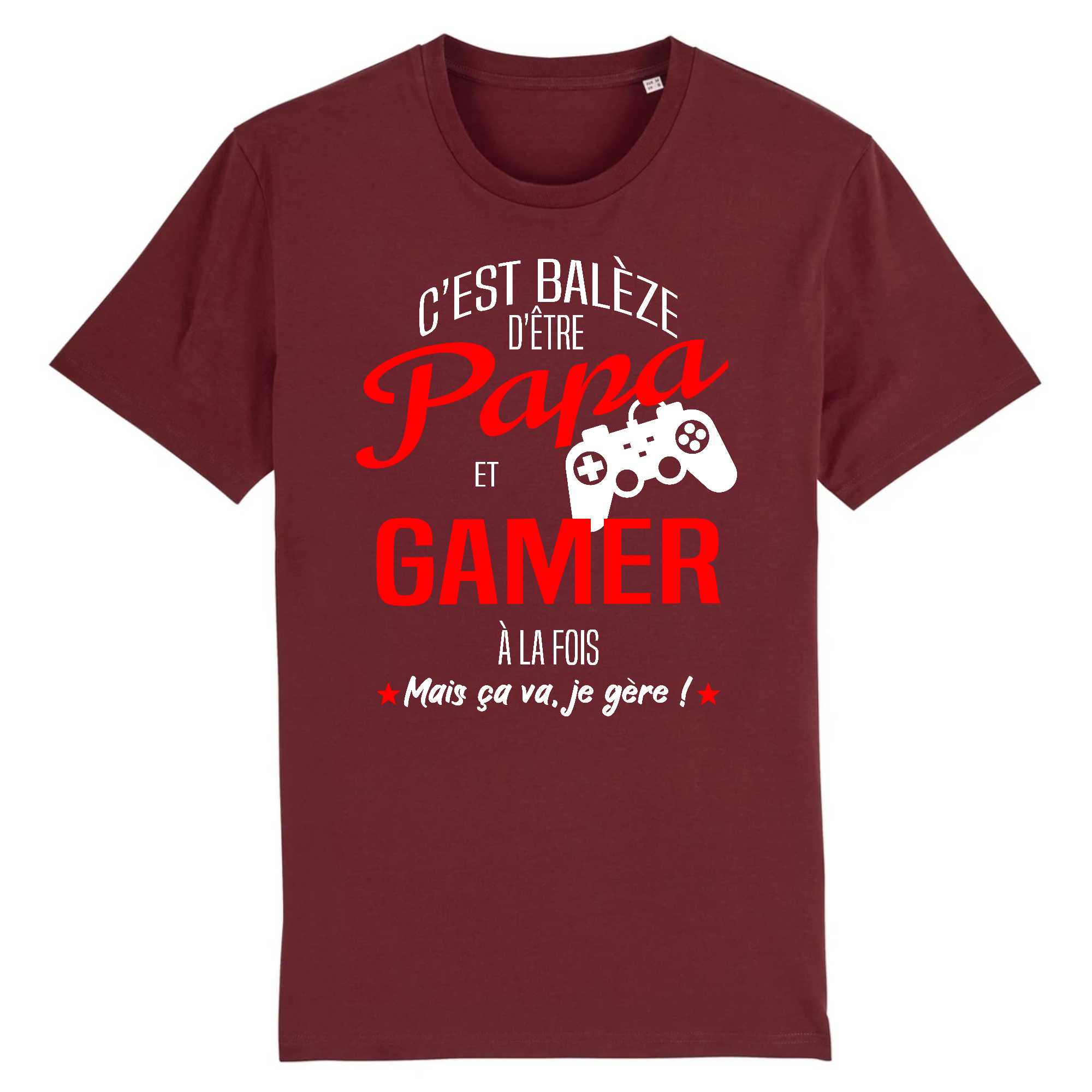T-shirt Homme Papa et gamer