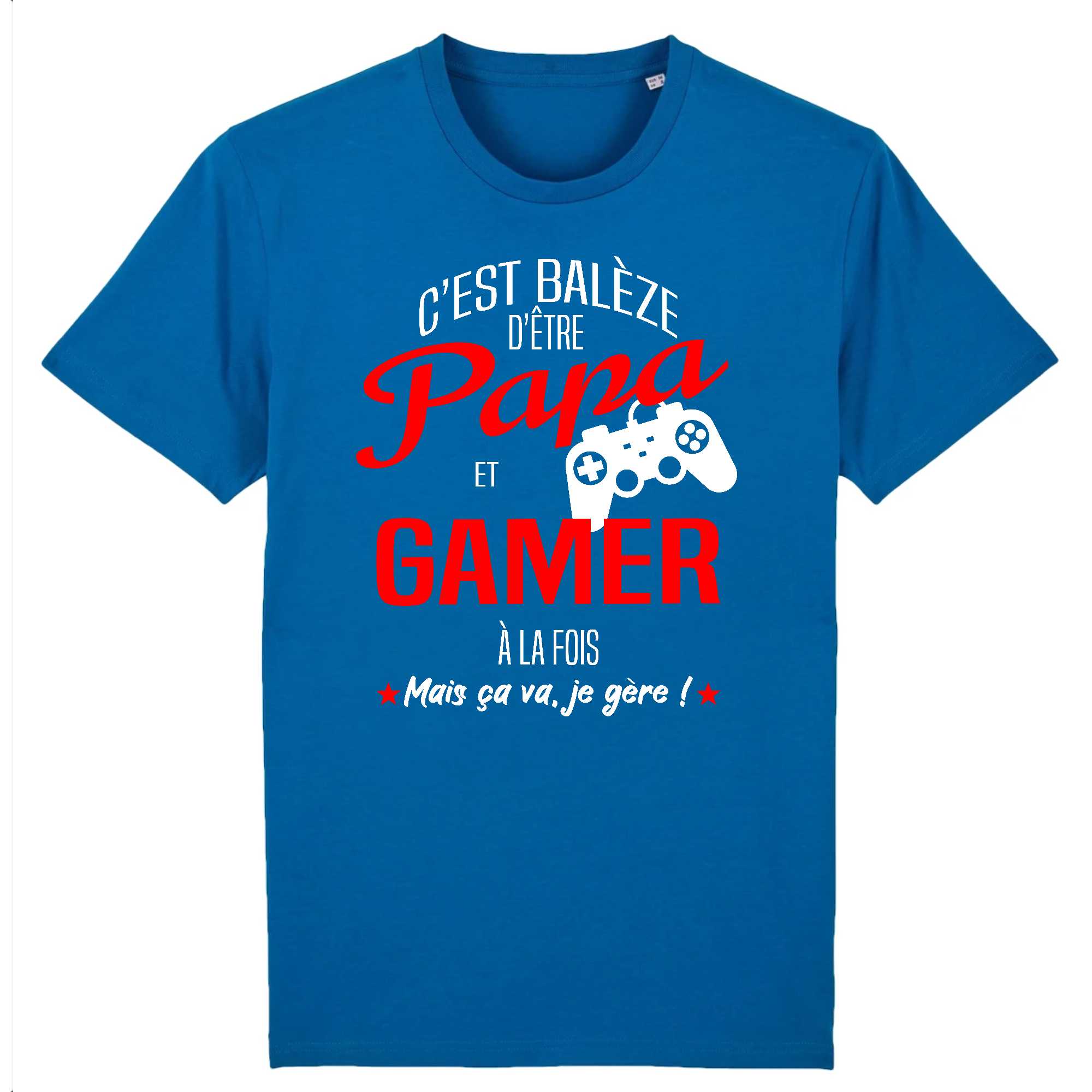 T-shirt Homme Papa et gamer