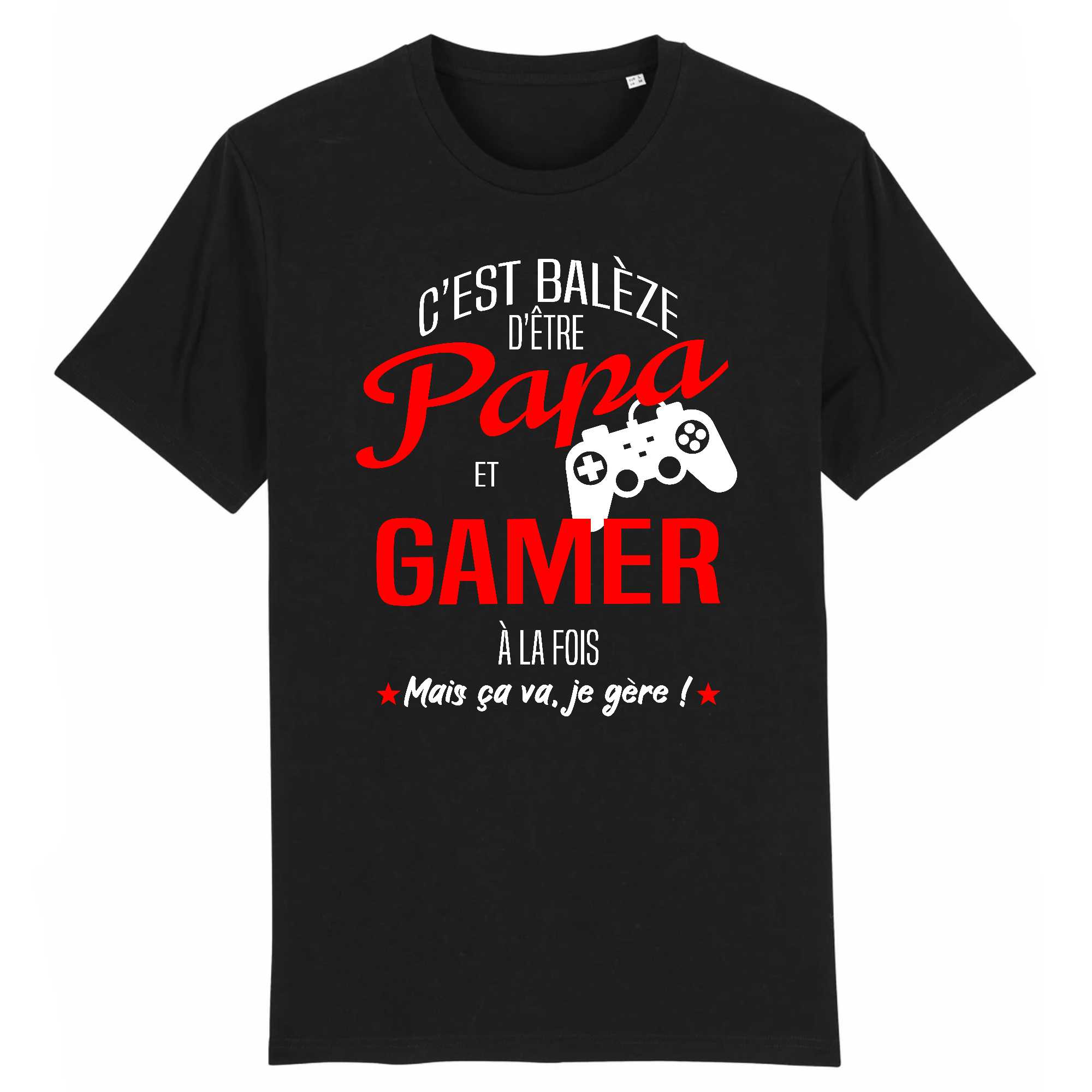 T-shirt Homme Papa et gamer