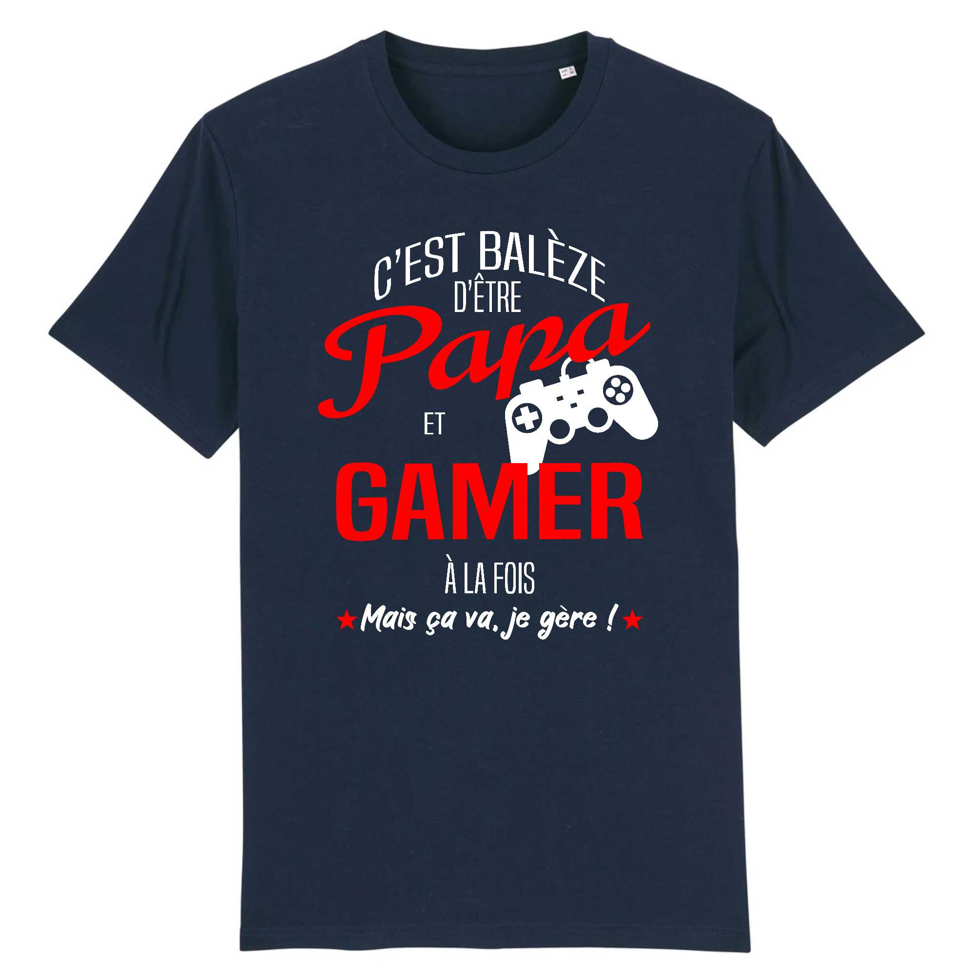 T-shirt Homme Papa et gamer