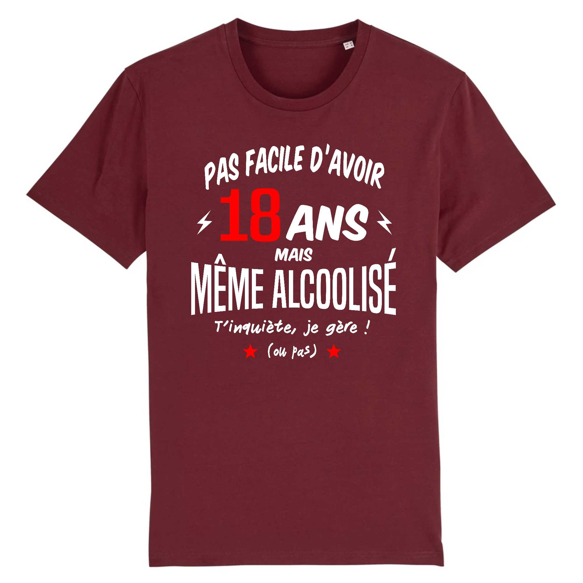 T-shirt Homme Pas facile d`avoir 18 ans