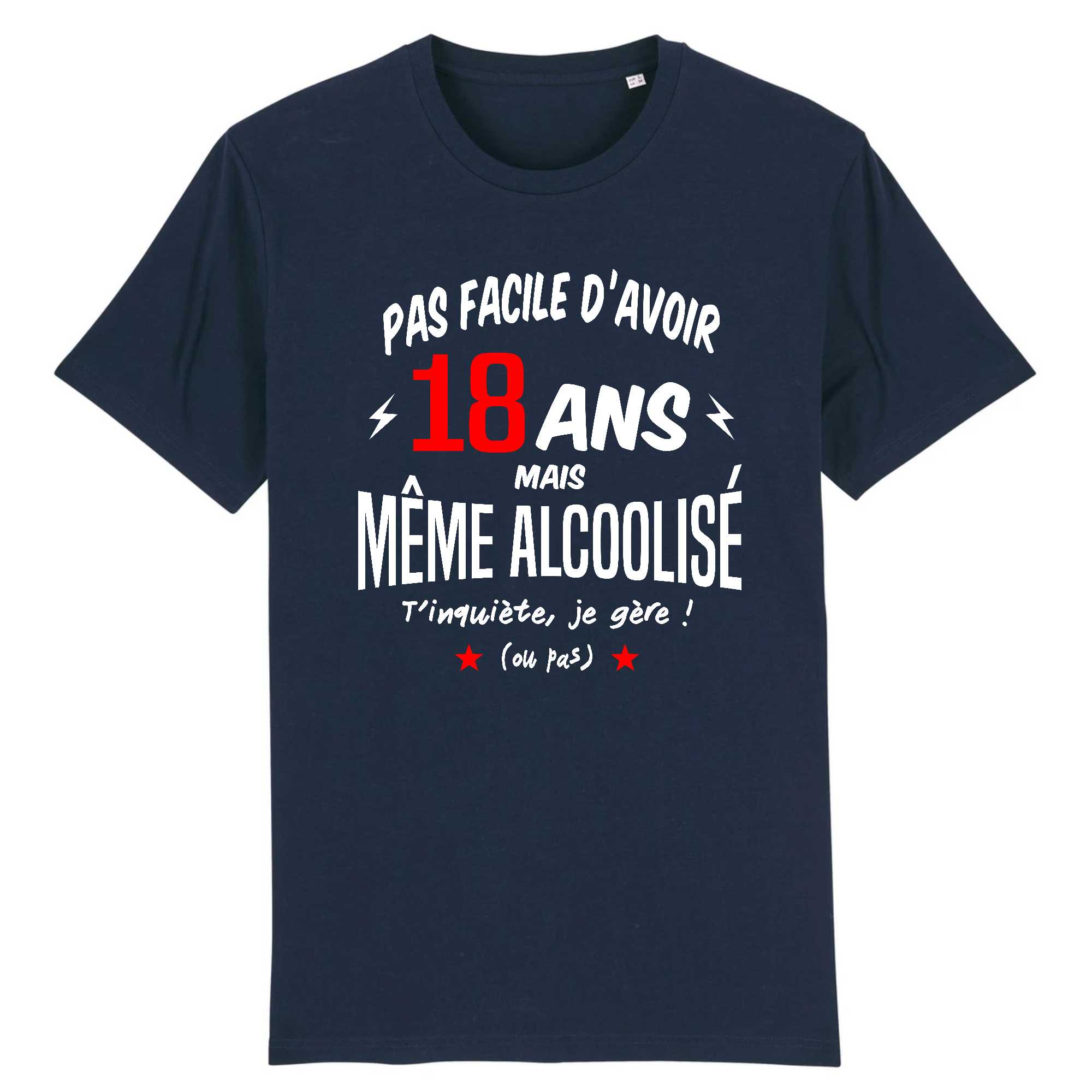 T-shirt Homme Pas facile d`avoir 18 ans
