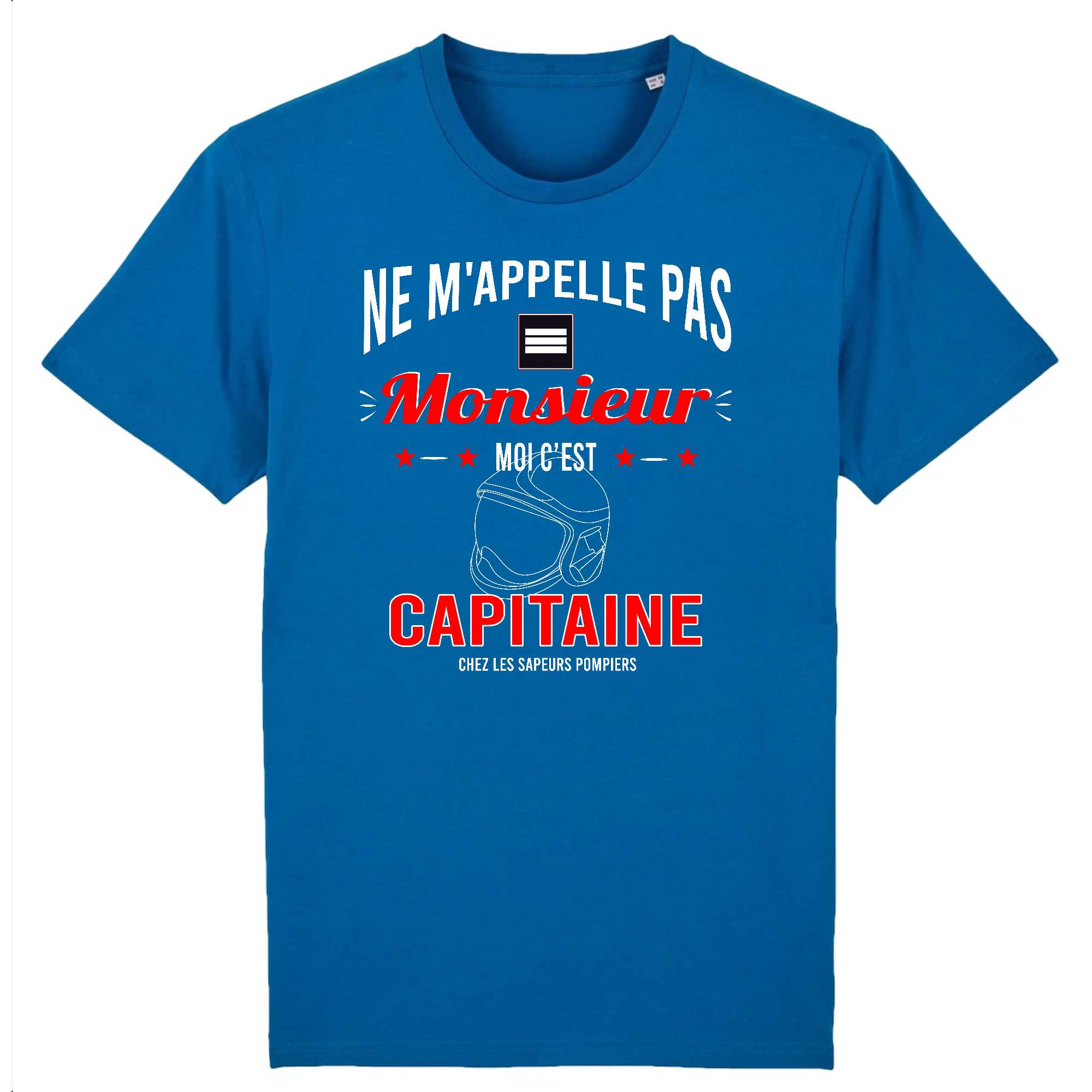 T-shirt Homme Pompier Capitaine