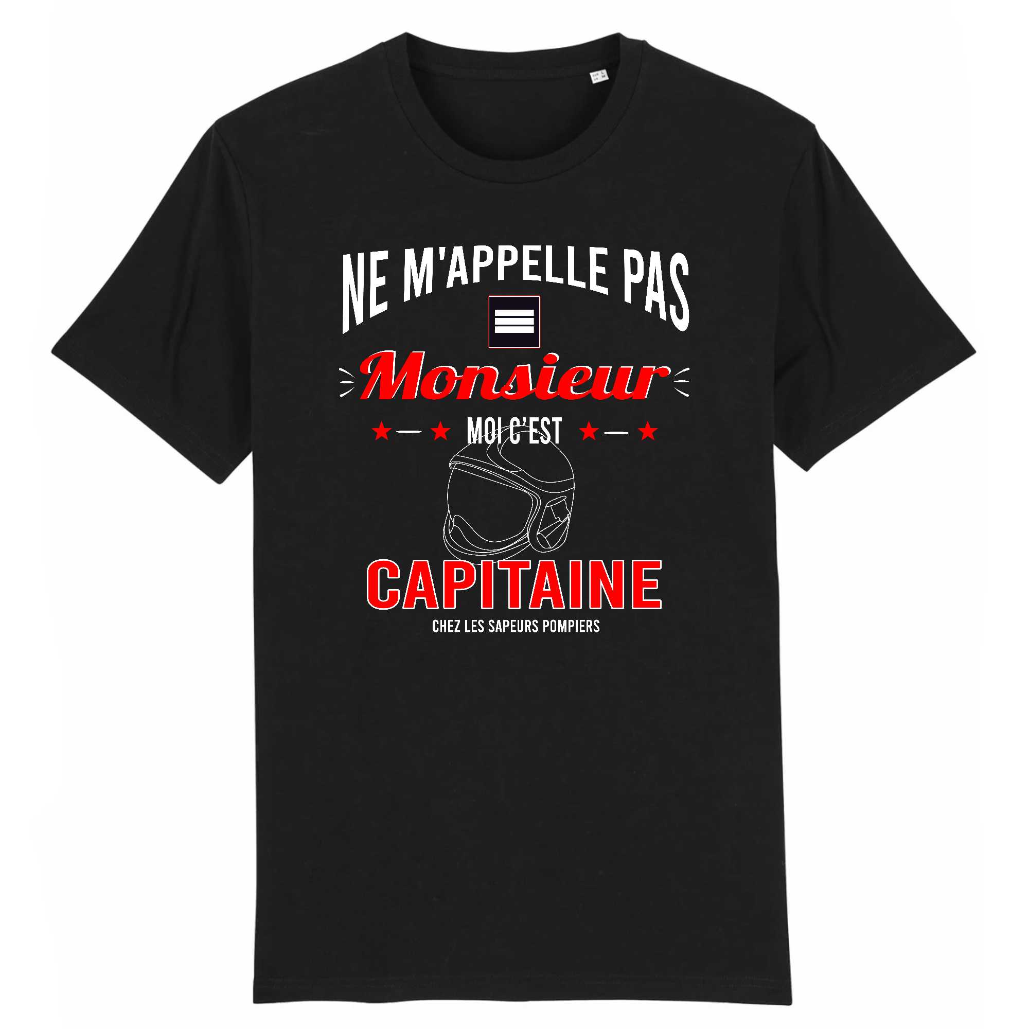 T-shirt Homme Pompier Capitaine