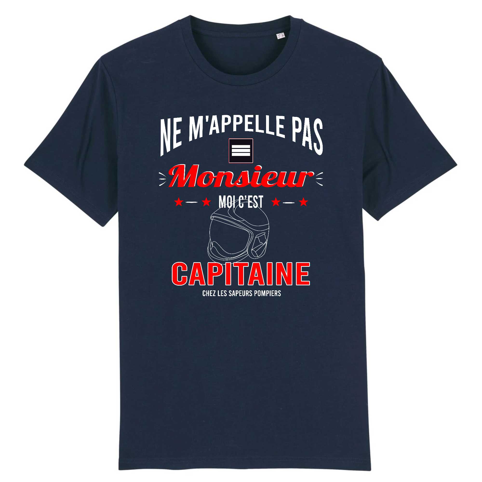 T-shirt Homme Pompier Capitaine