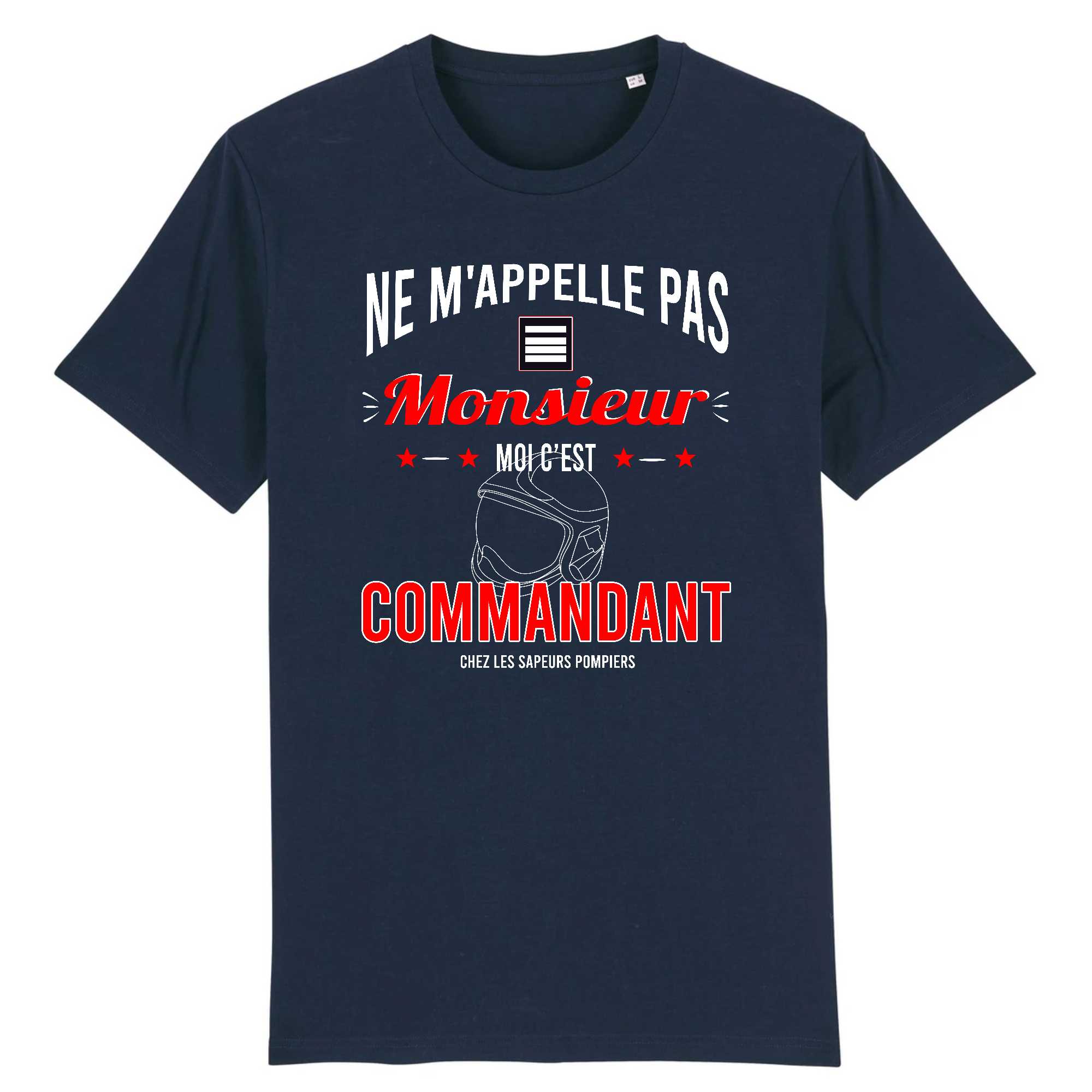 T-shirt Homme Pompier Commandant