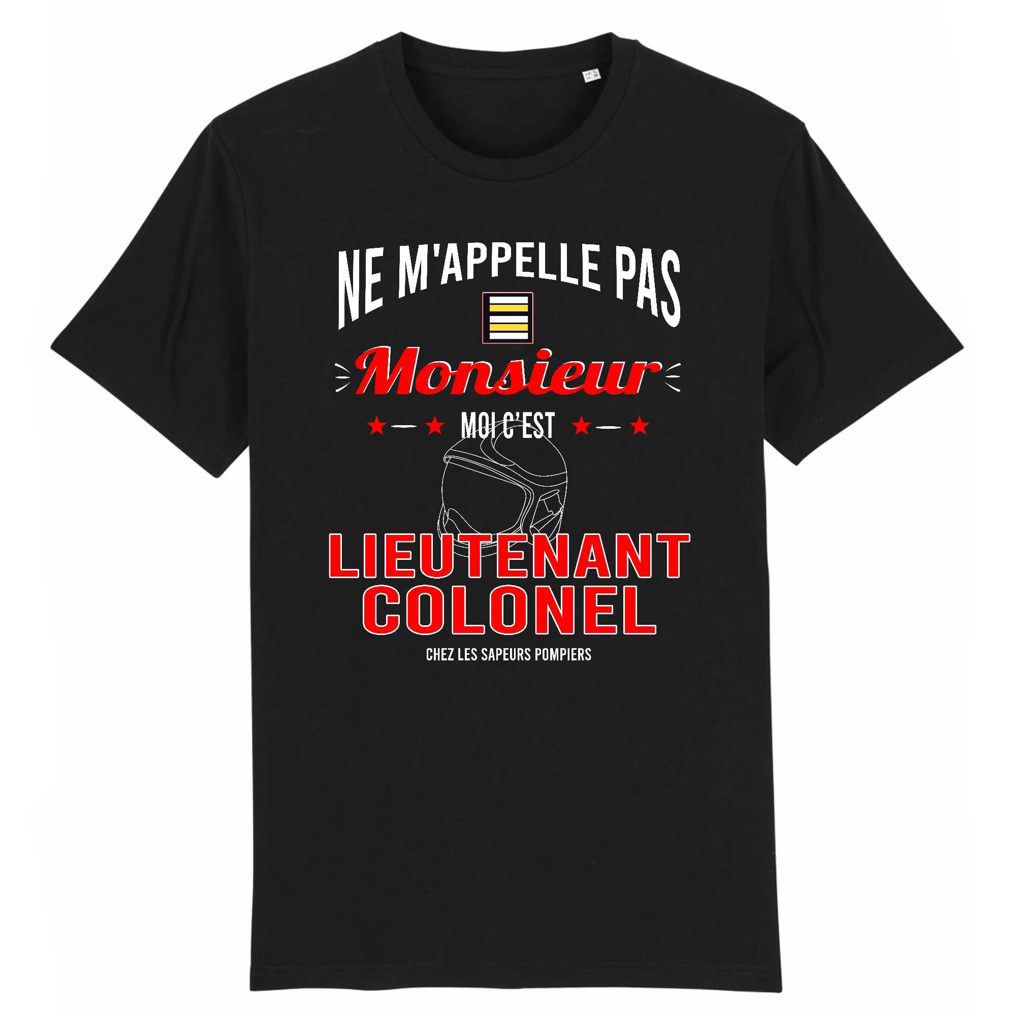 T-shirt Homme Pompier Lieutenant colonel
