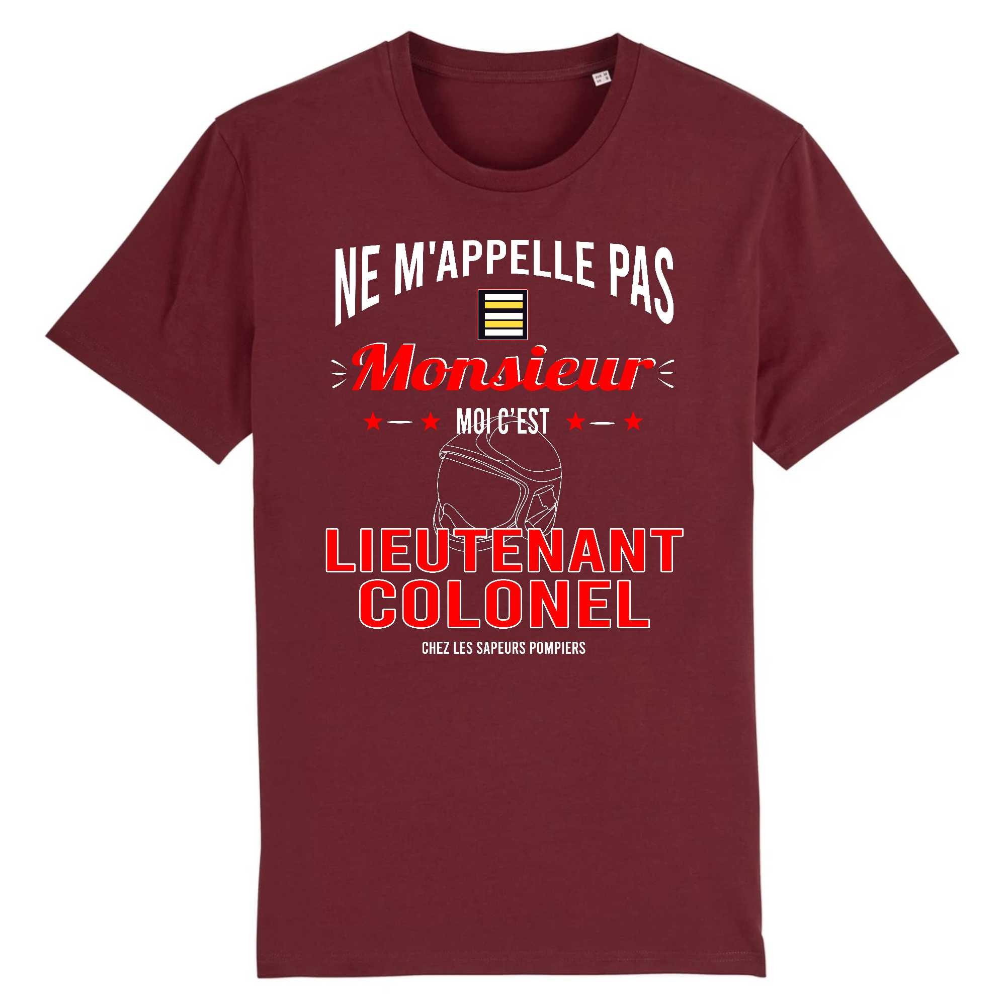 T-shirt Homme Pompier Lieutenant colonel