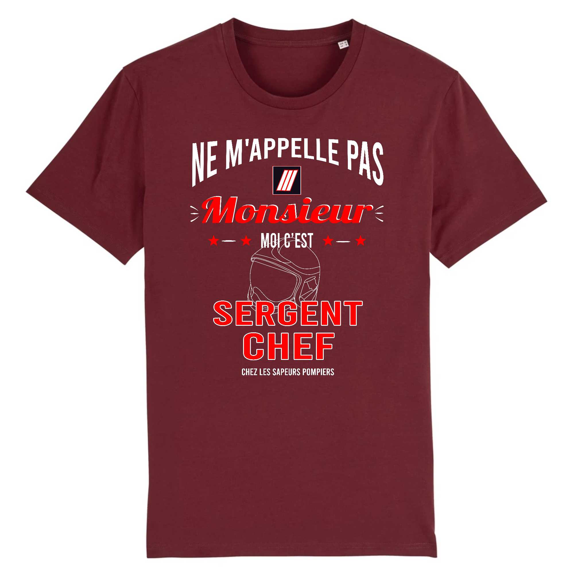 T-shirt Homme Pompier Sergent chef