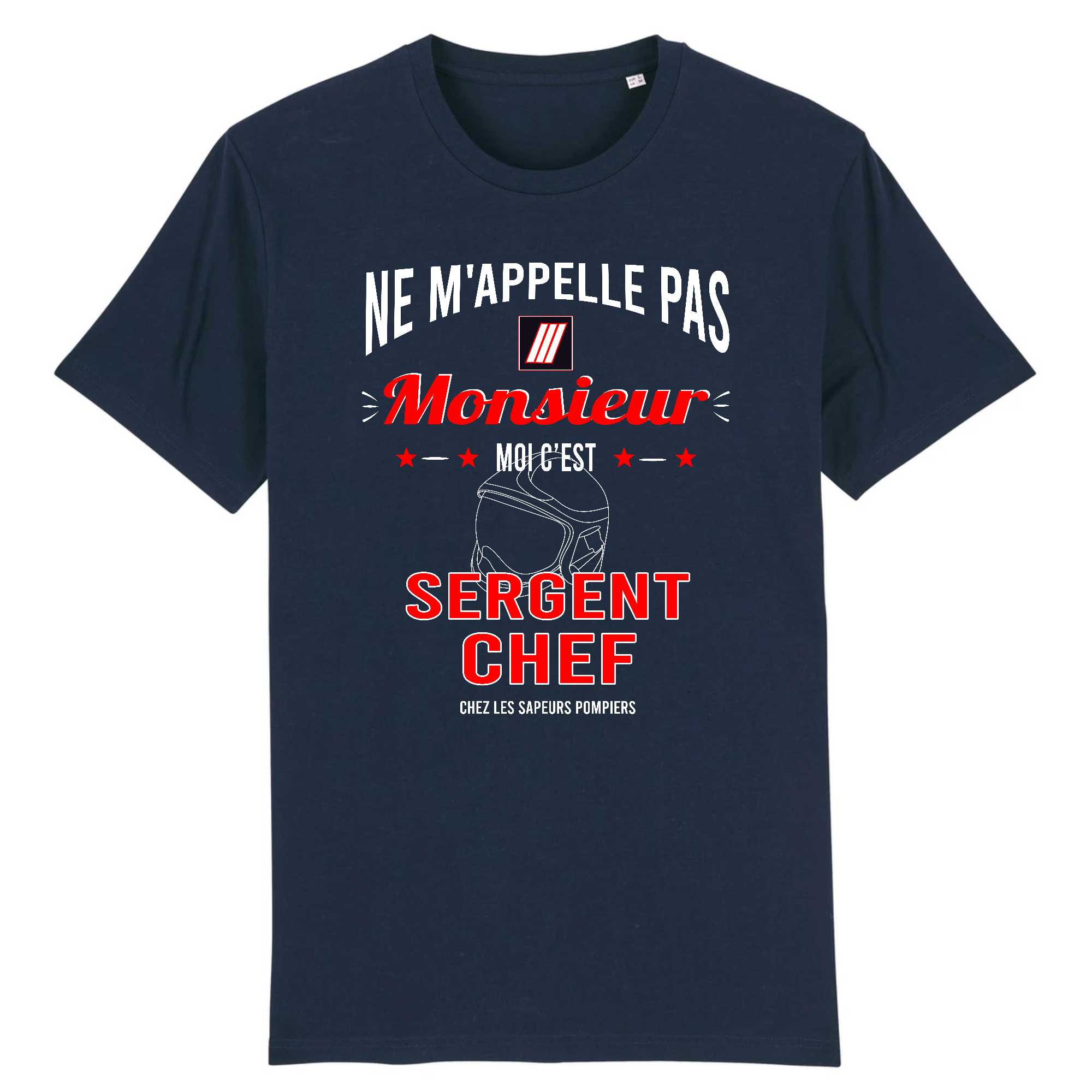 T-shirt Homme Pompier Sergent chef