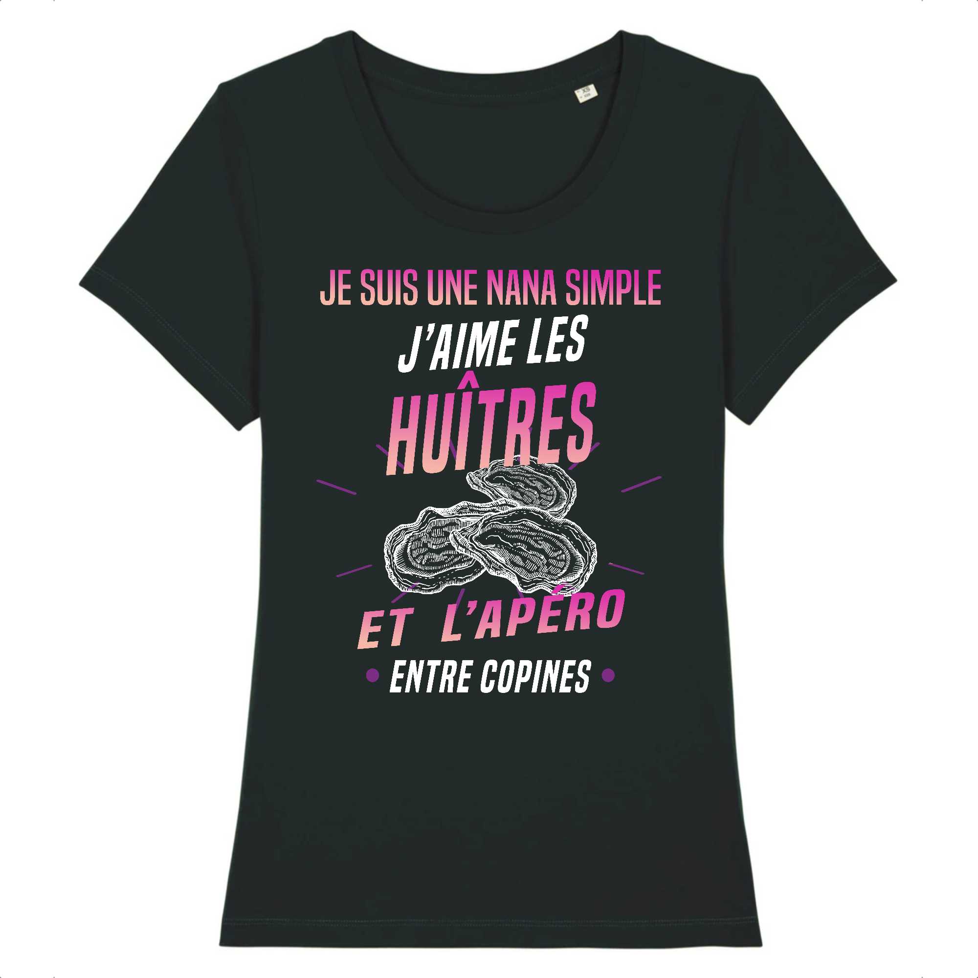 T-shirt Femme J'aime les huîtres et l'apéro