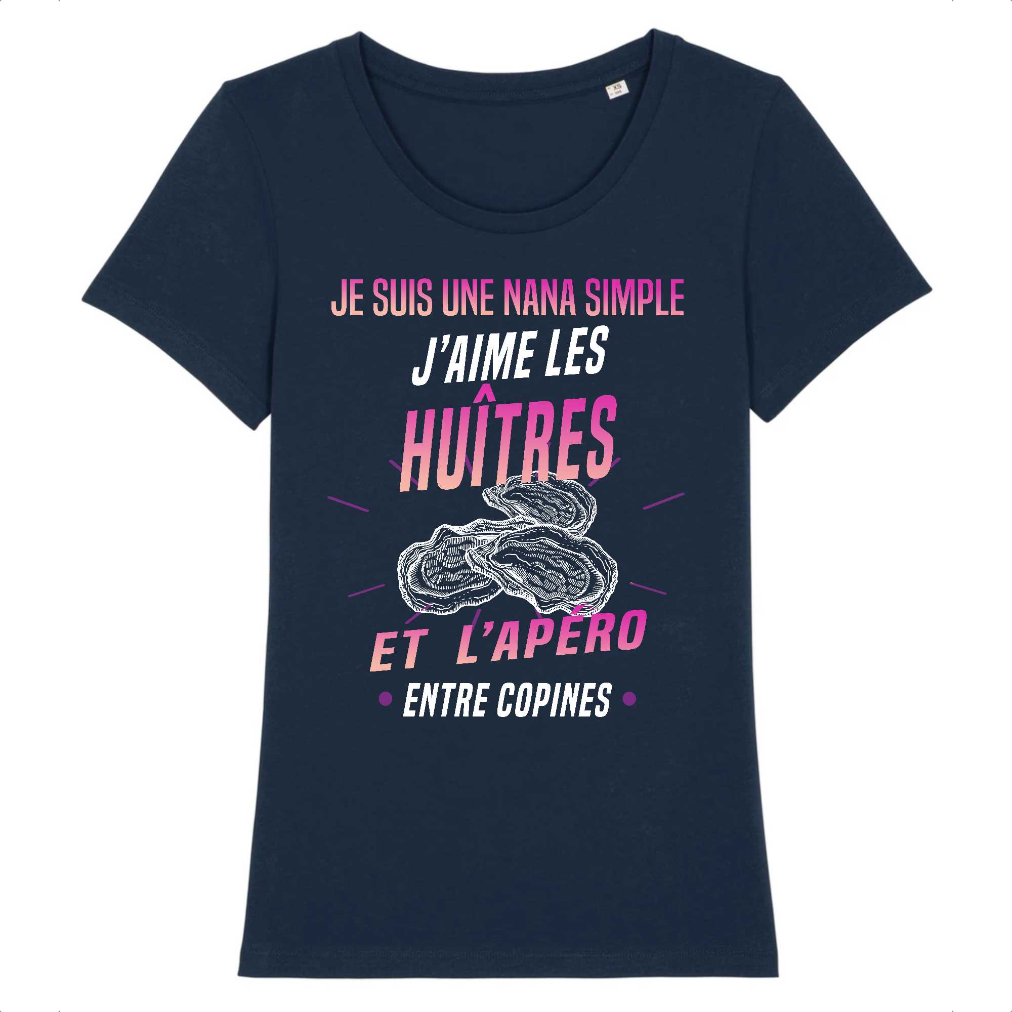 T-shirt Femme J'aime les huîtres et l'apéro