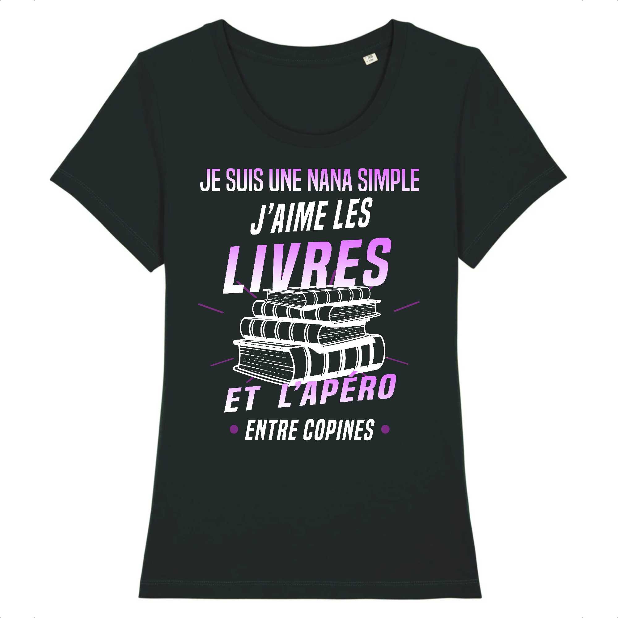 T-shirt Femme J'aime les livres et l'apéro