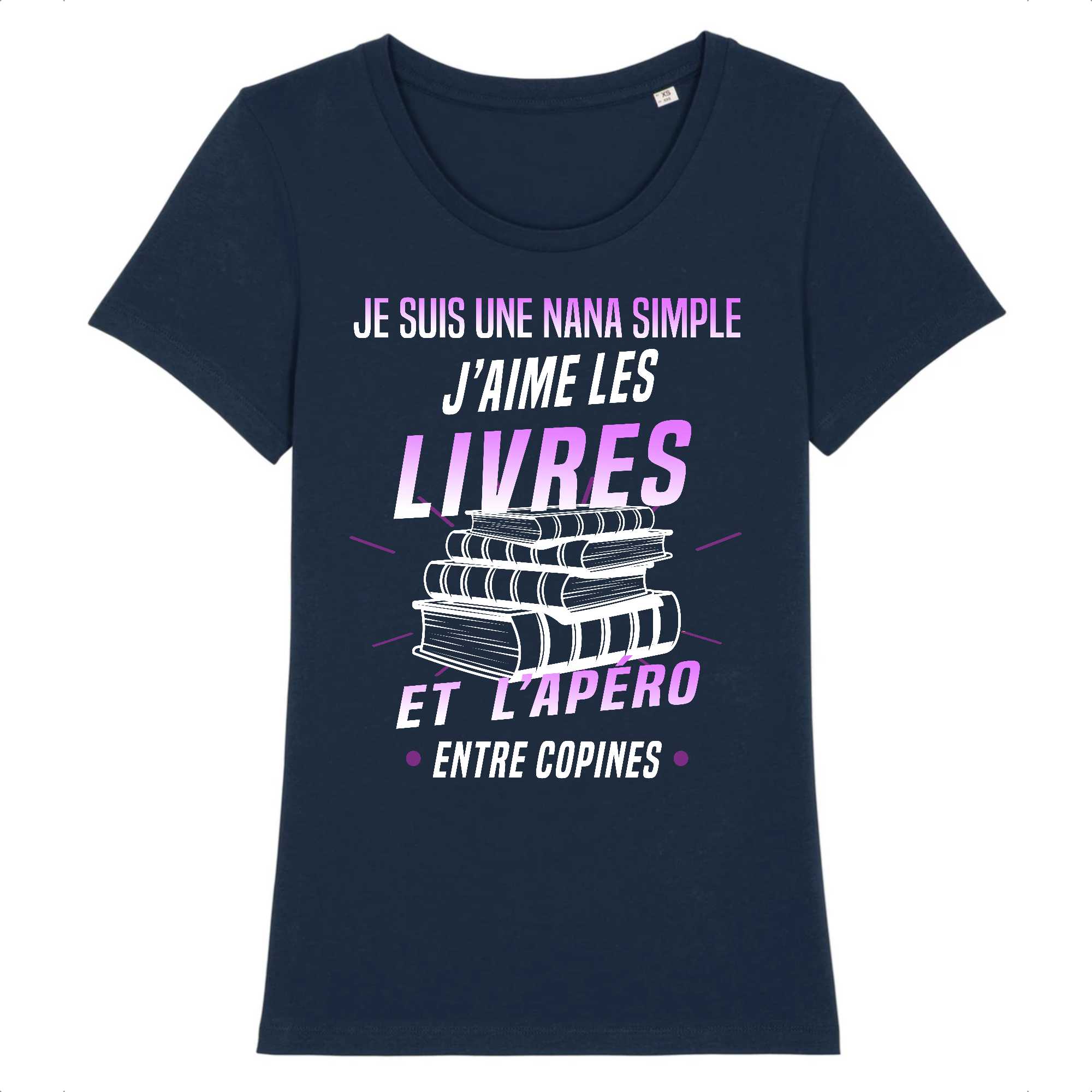 T-shirt Femme J'aime les livres et l'apéro