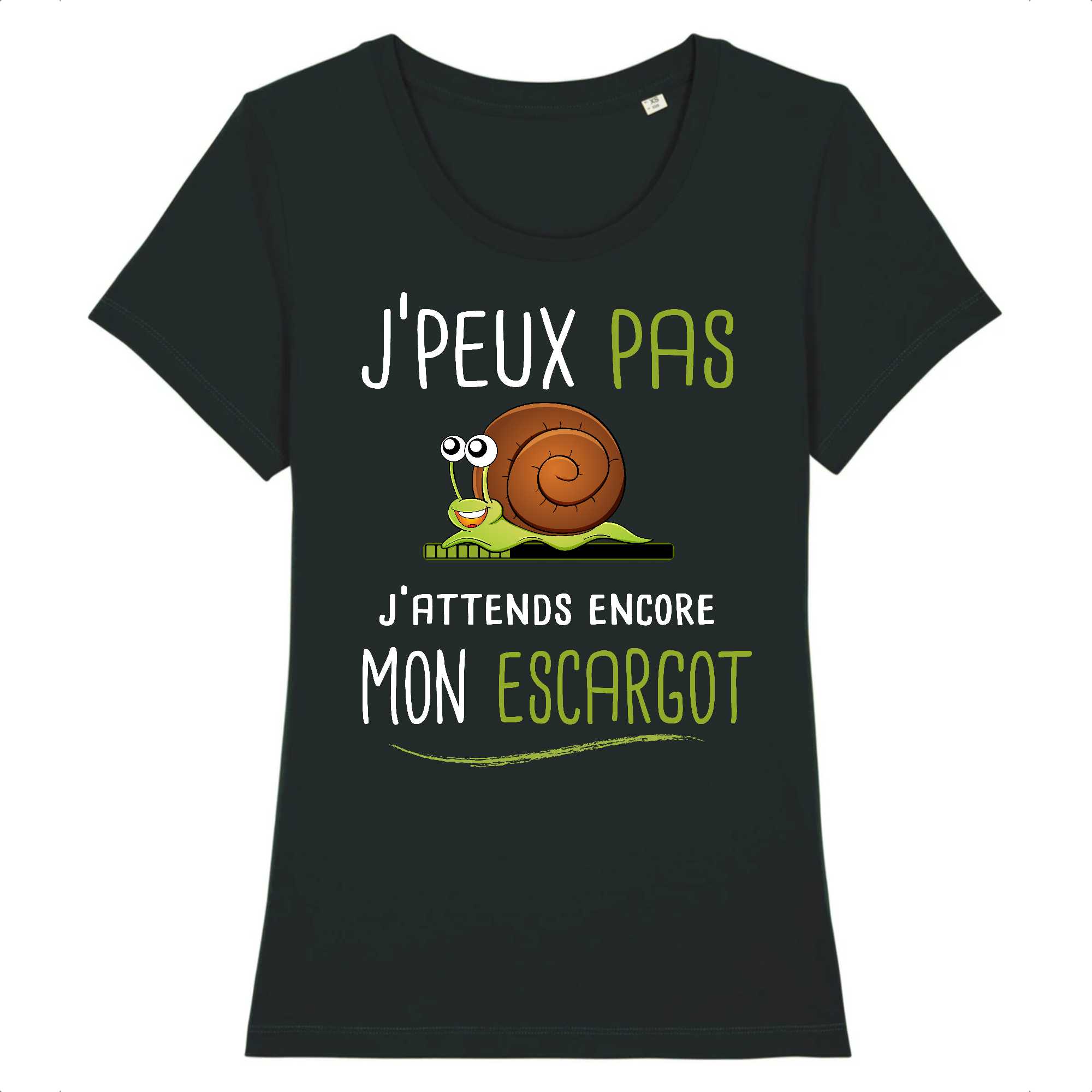 T-shirt Femme J'peux pas j`attends mon escargot