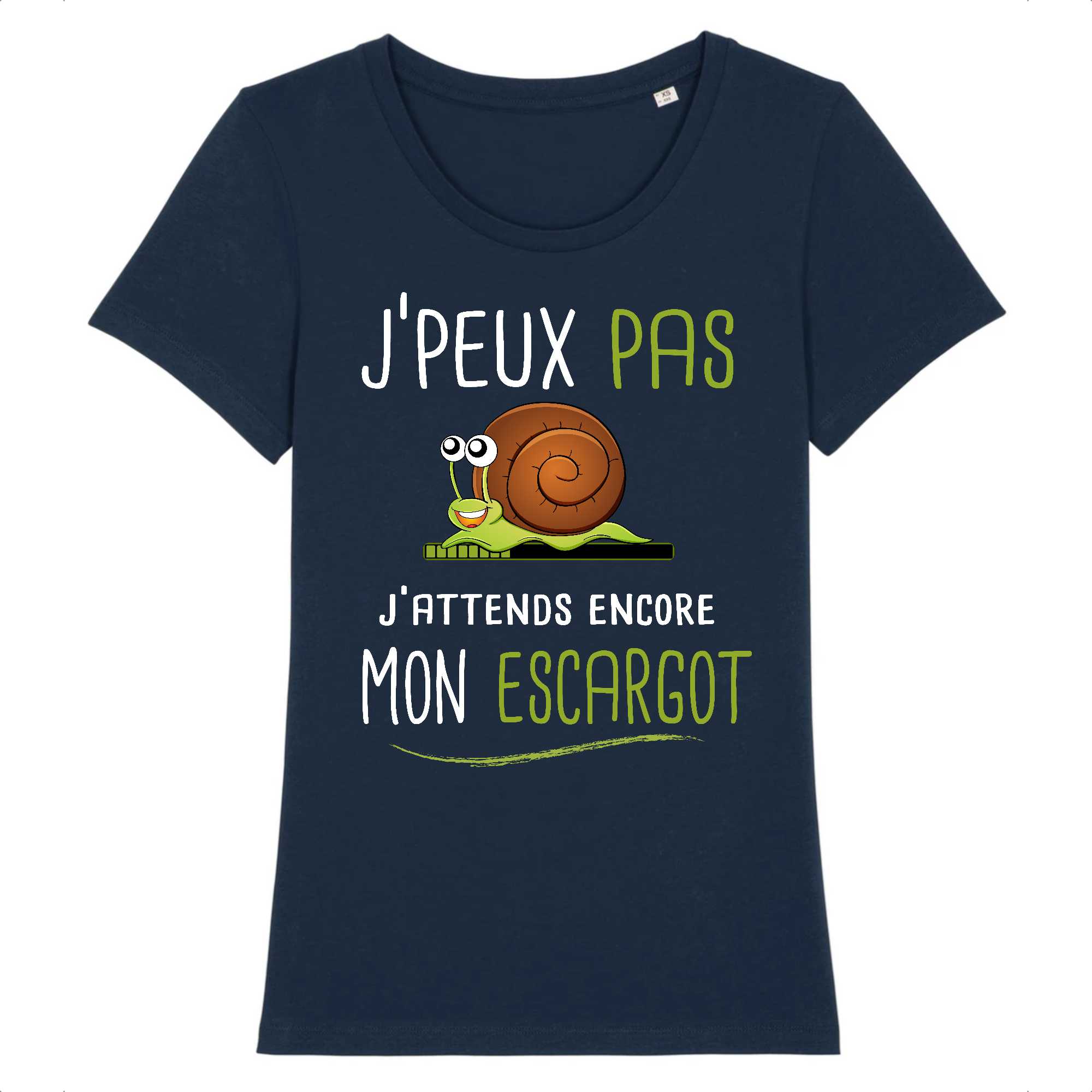 T-shirt Femme J'peux pas j`attends mon escargot