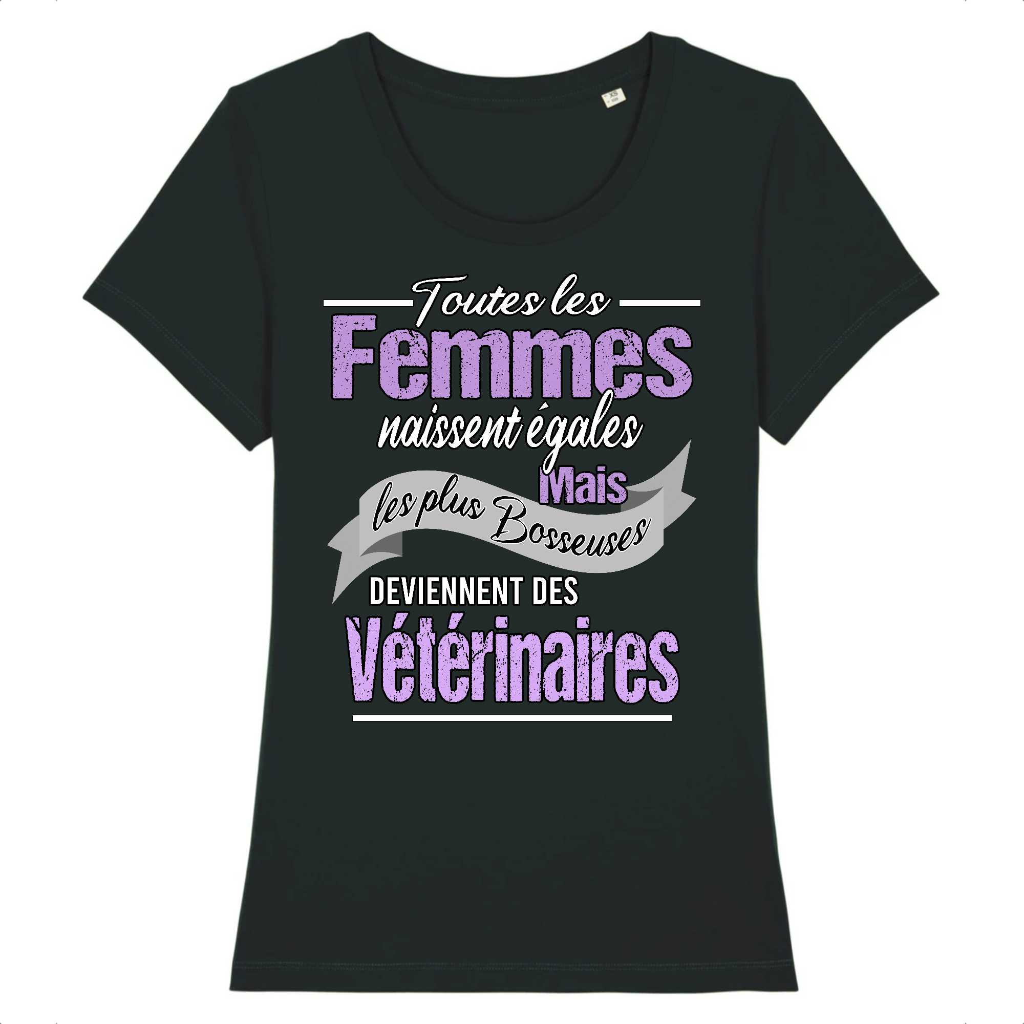T-shirt Femme Les plus bosseuses sont vétérinaires