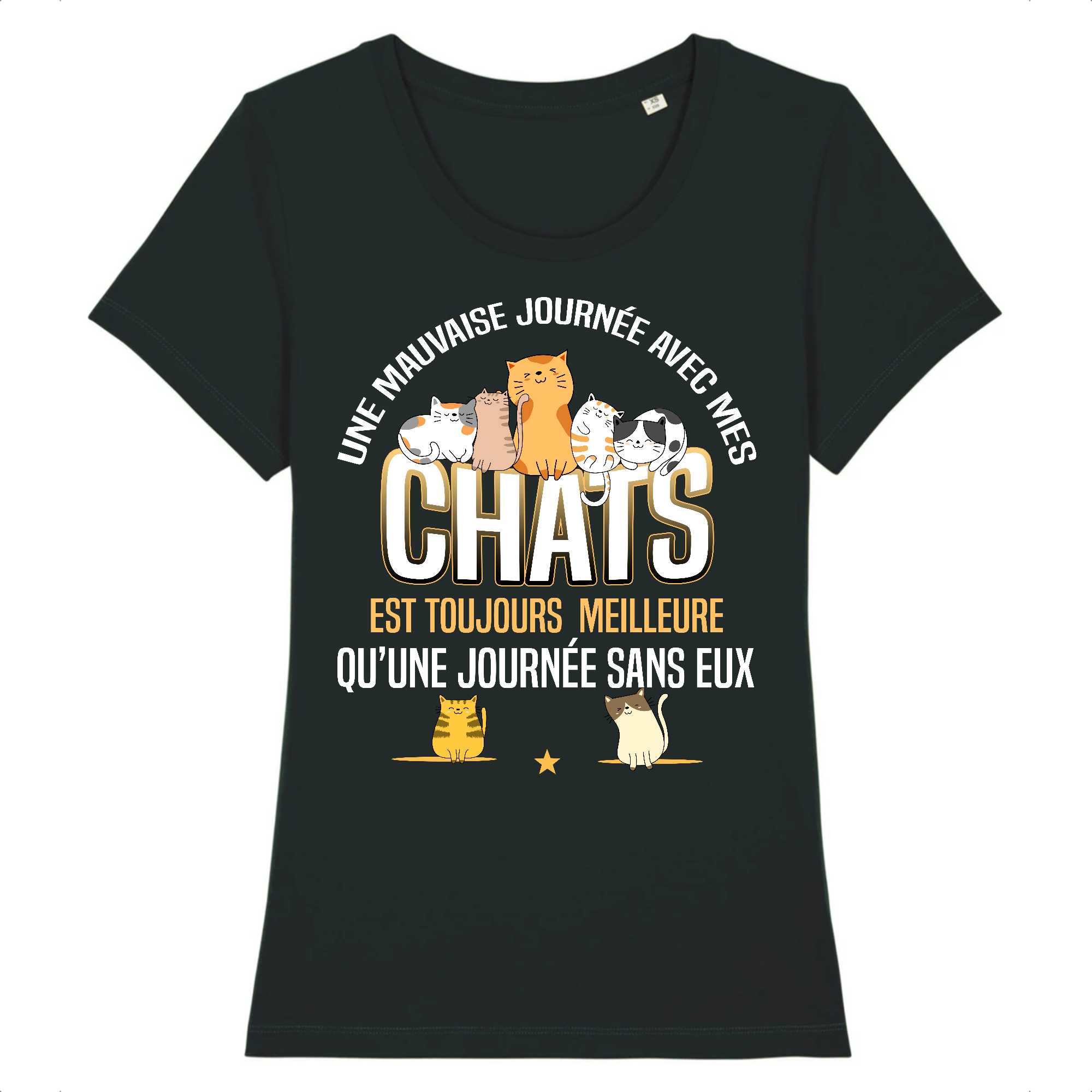 T-shirt Femme Une journée avec mes chats