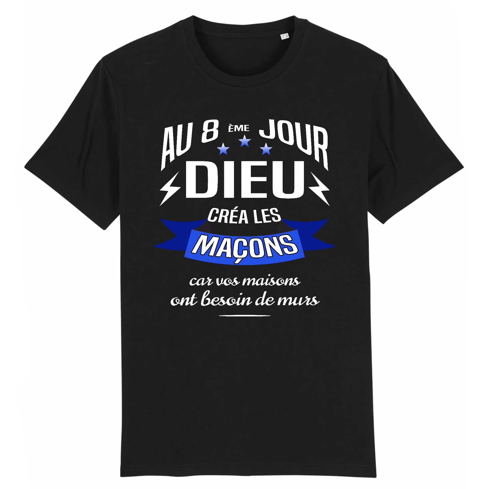 T-shirt Homme Dieu créa les maçons