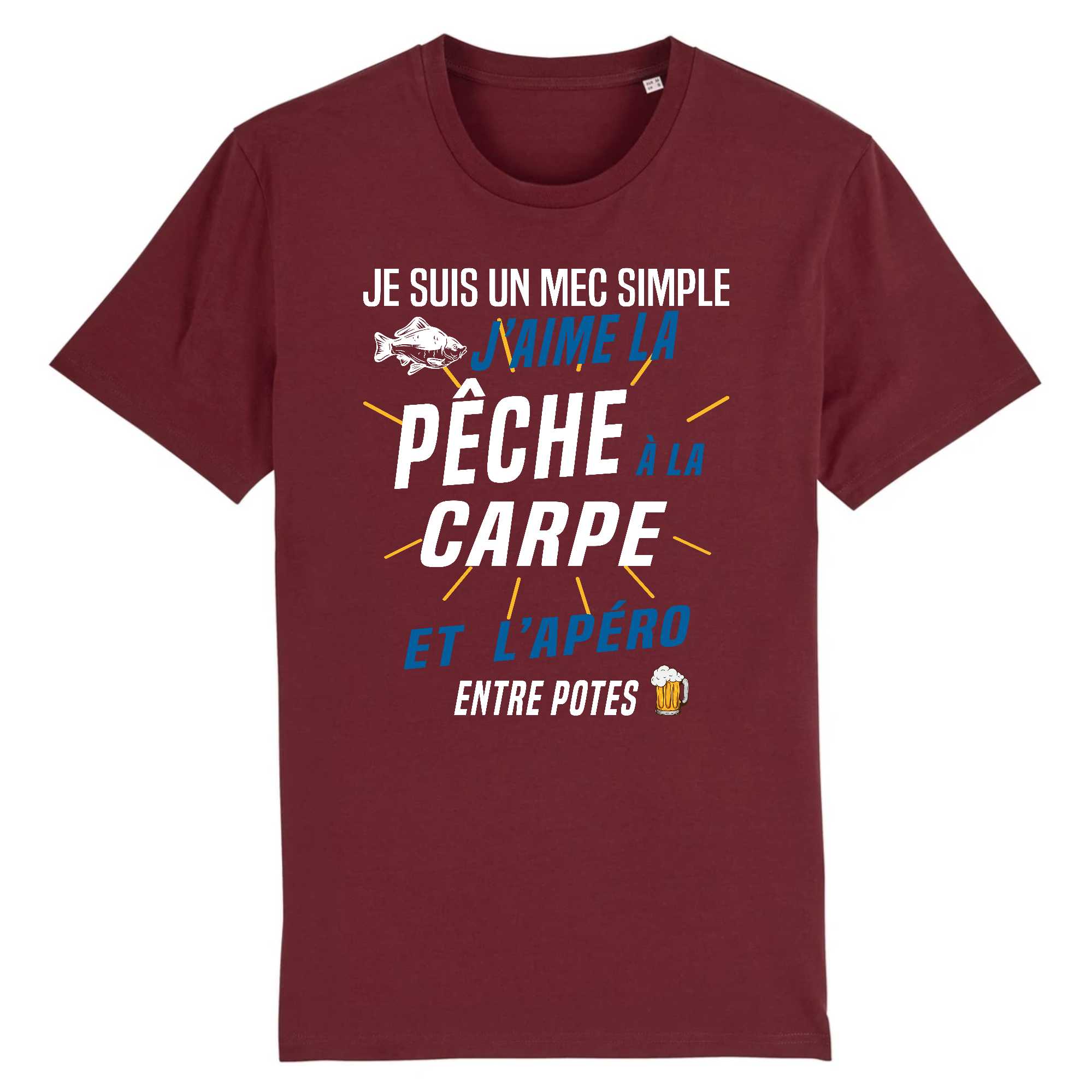 T-shirt Homme J'aime la pêche à la carpe et l'apéro