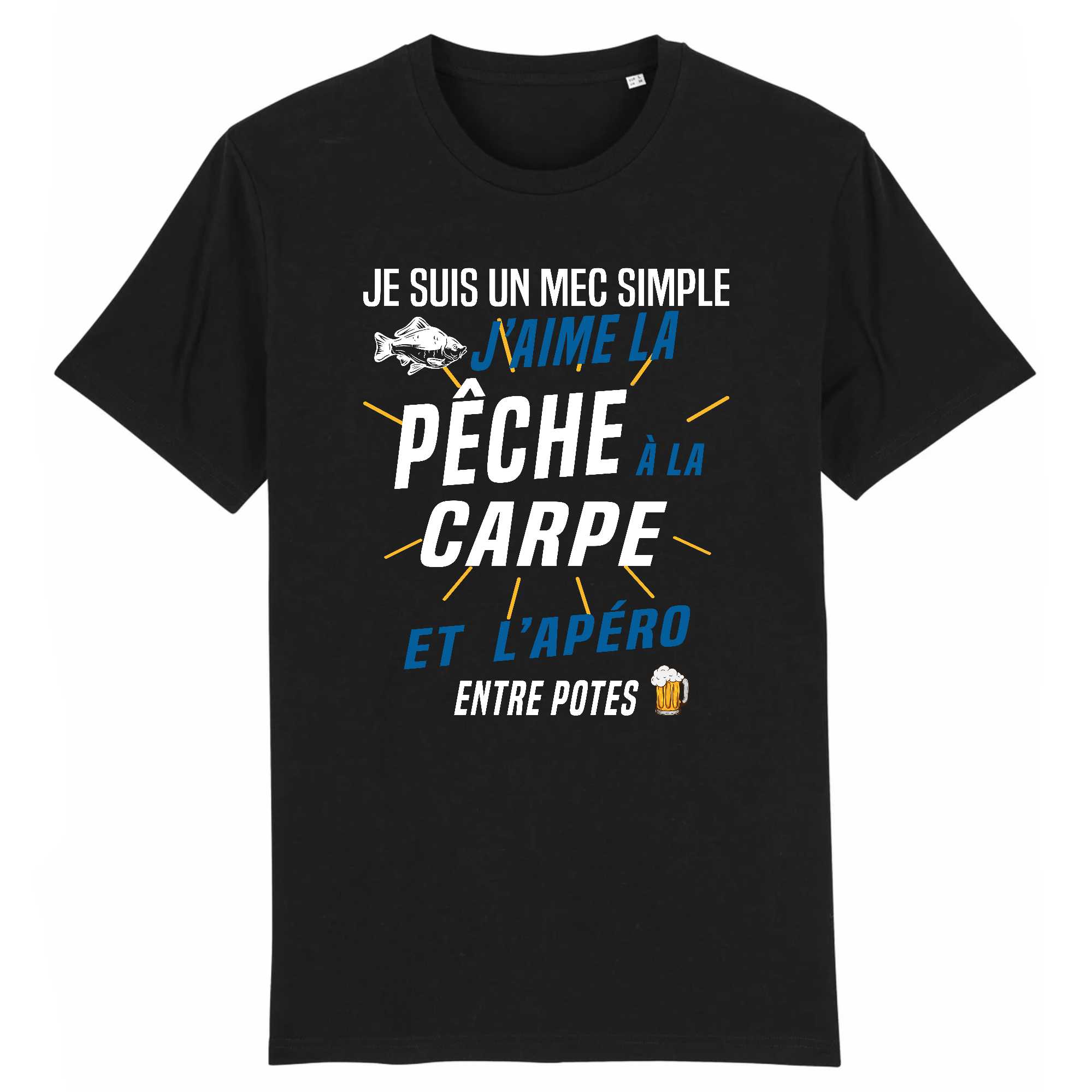 T-shirt Homme J'aime la pêche à la carpe et l'apéro
