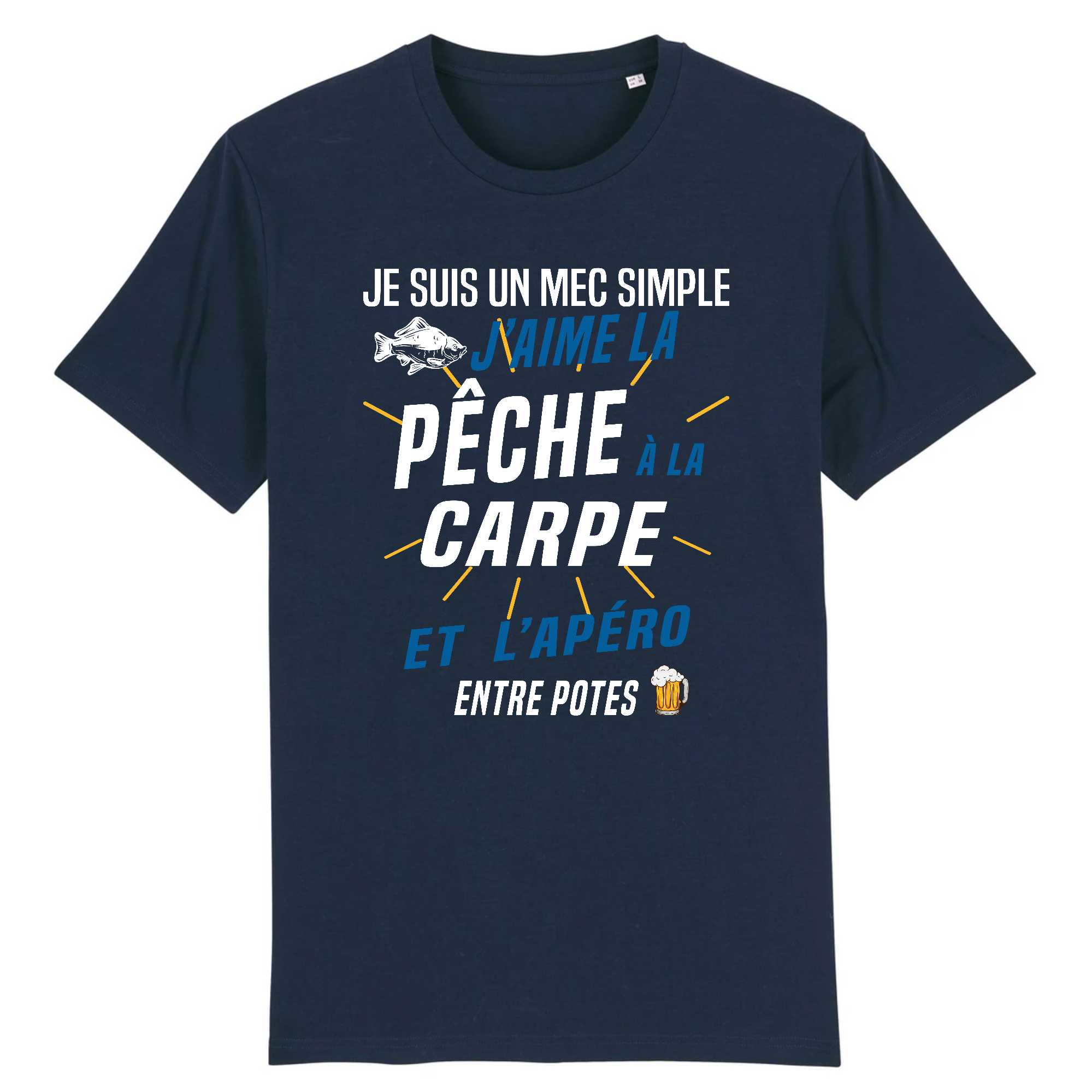 T-shirt Homme J'aime la pêche à la carpe et l'apéro