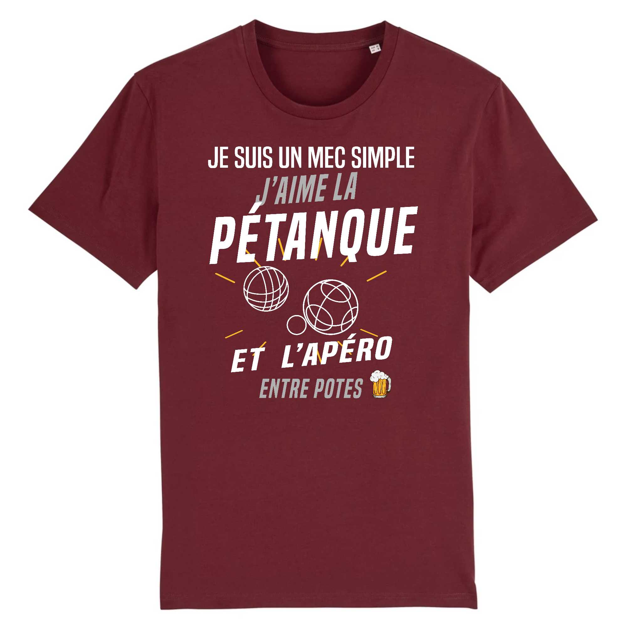 T-shirt Homme J'aime la pétanque et l'apéro