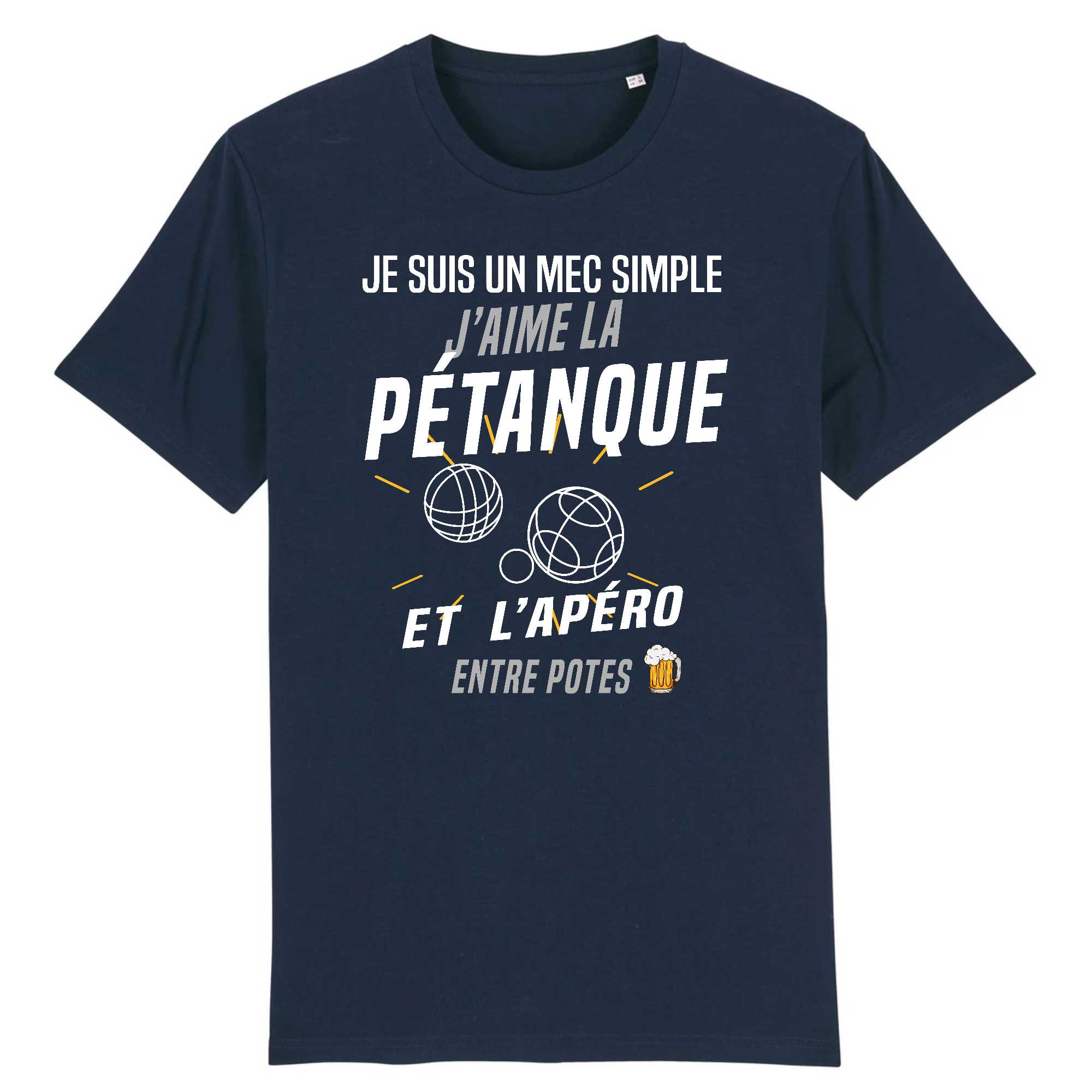 T-shirt Homme J'aime la pétanque et l'apéro