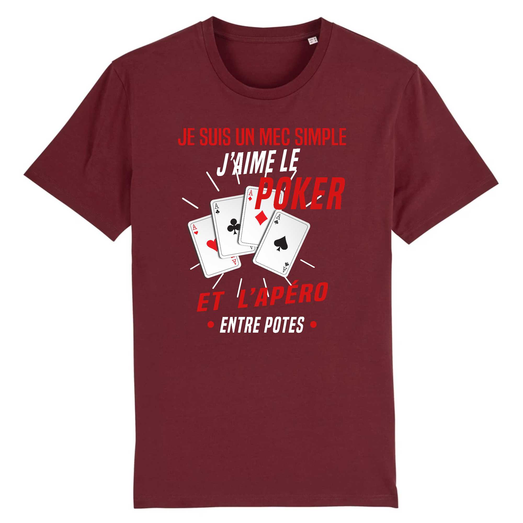 T-shirt Homme J'aime le poker et l'apéro