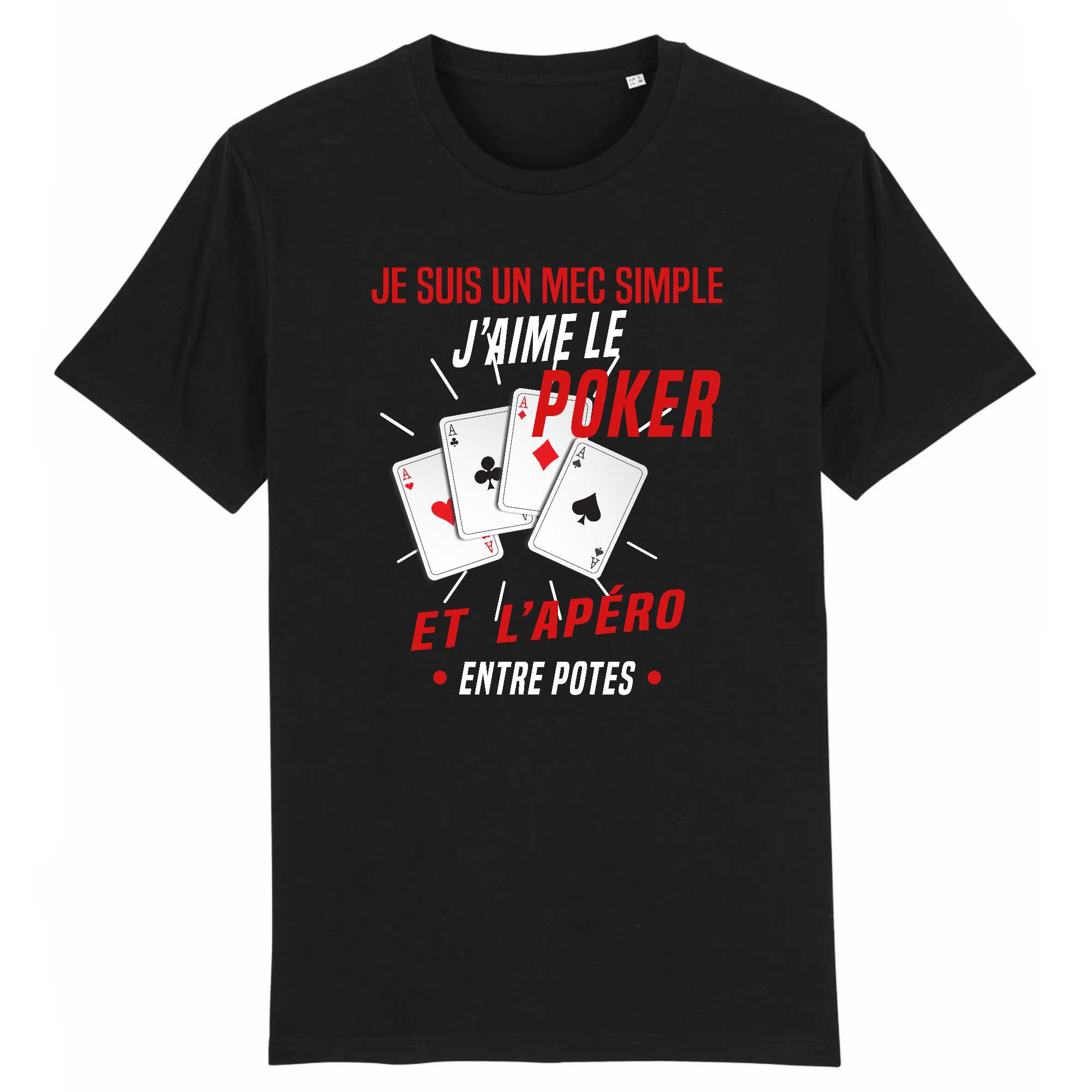 T-shirt Homme J'aime le poker et l'apéro