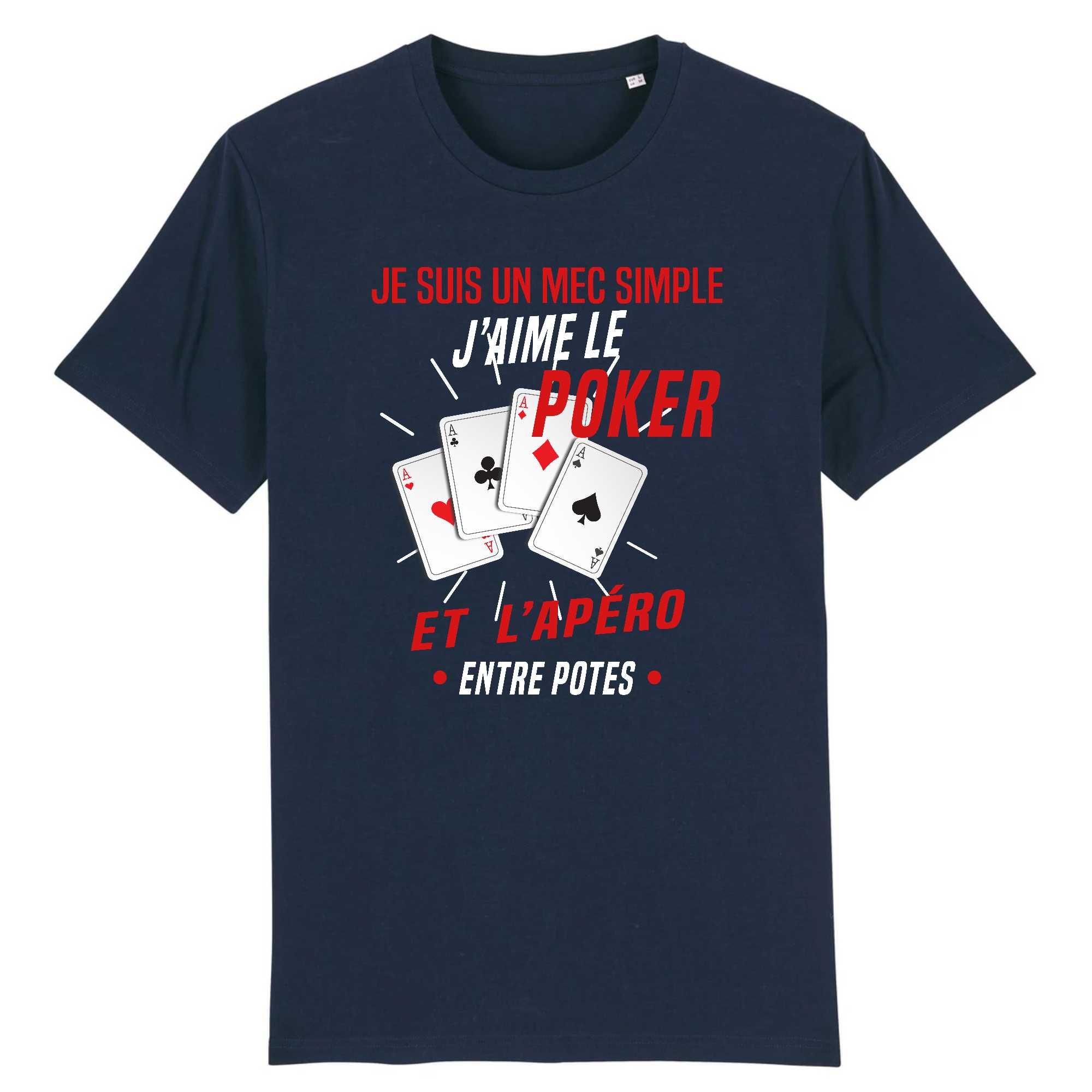 T-shirt Homme J'aime le poker et l'apéro