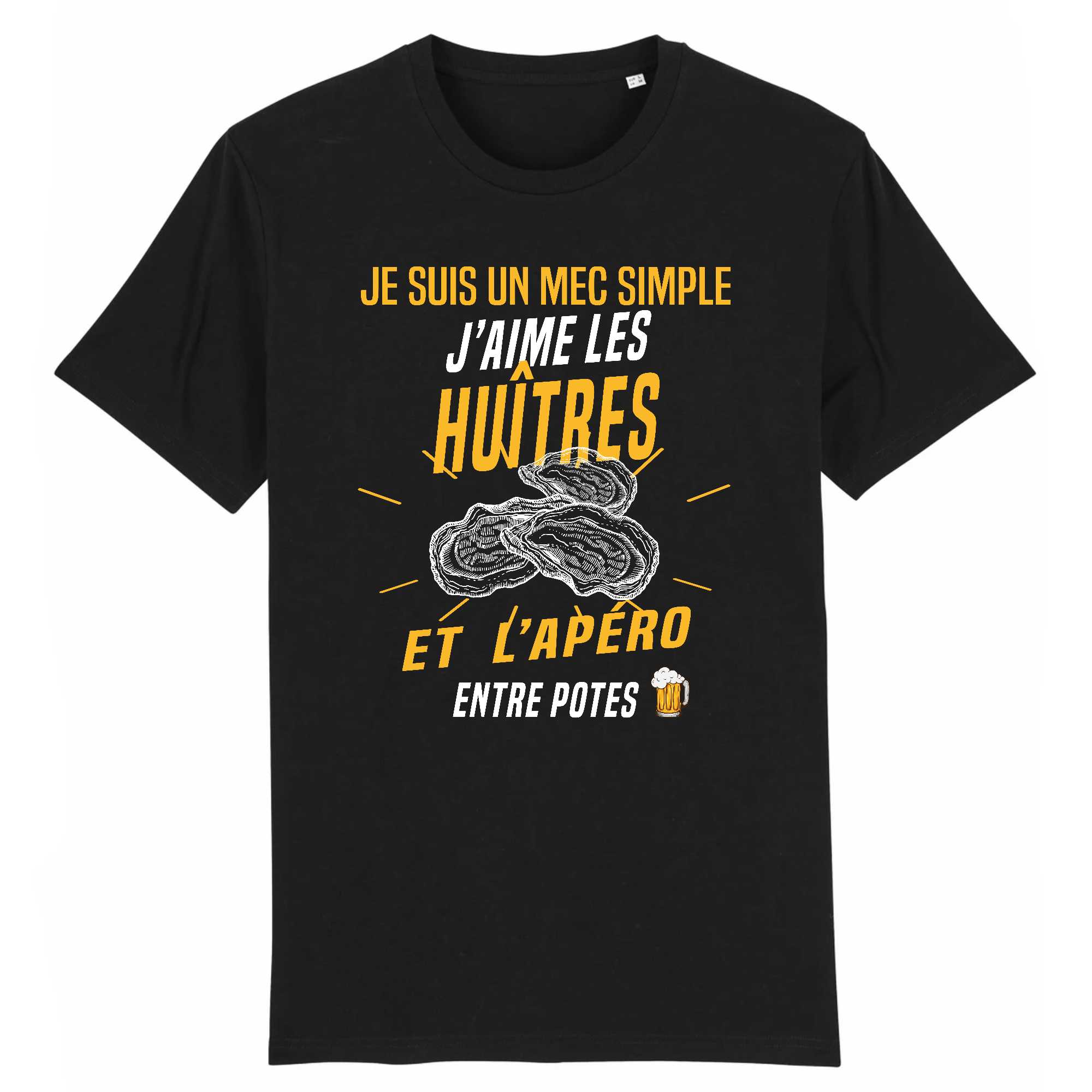 T-shirt Homme J'aime les huîtres et l`apéro