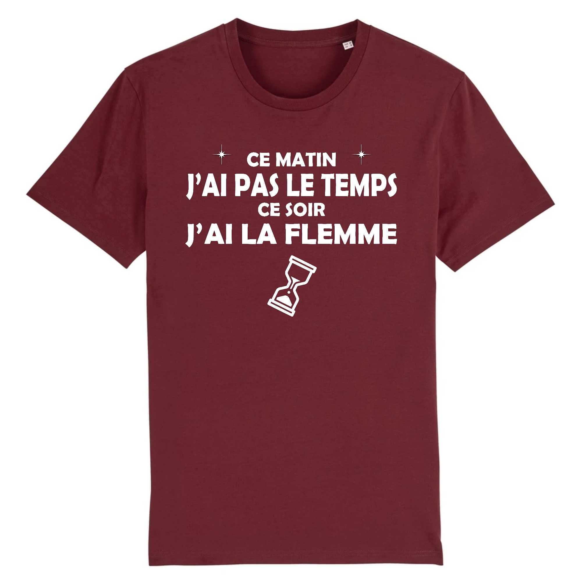 T-shirt Homme J`ai pas le temps et j`ai la flemme