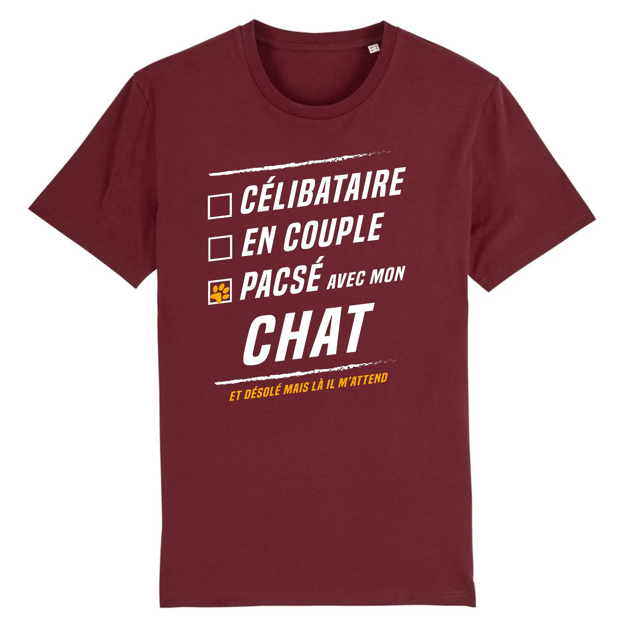 T-shirt Homme Pacsé avec mon chat