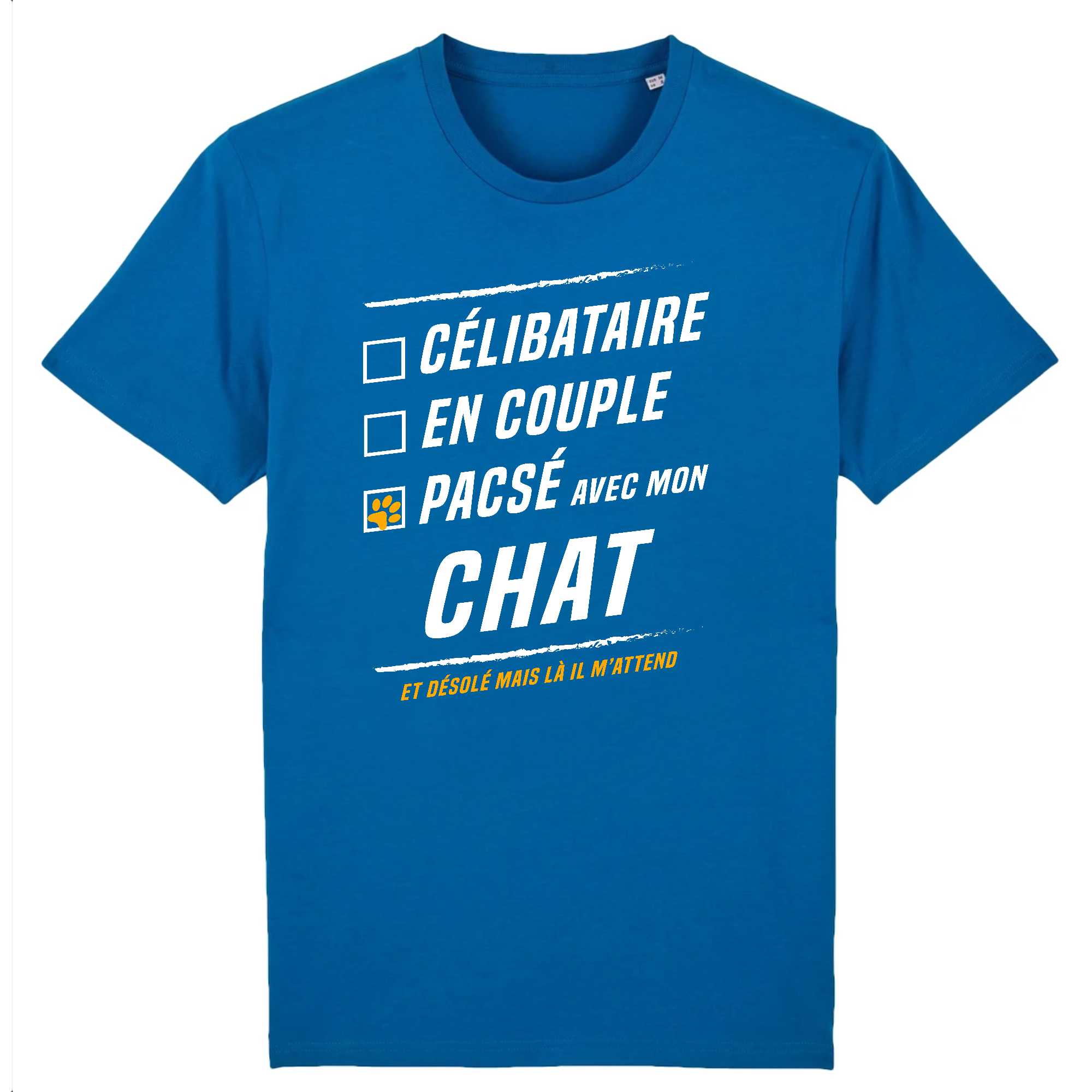 T-shirt Homme Pacsé avec mon chat