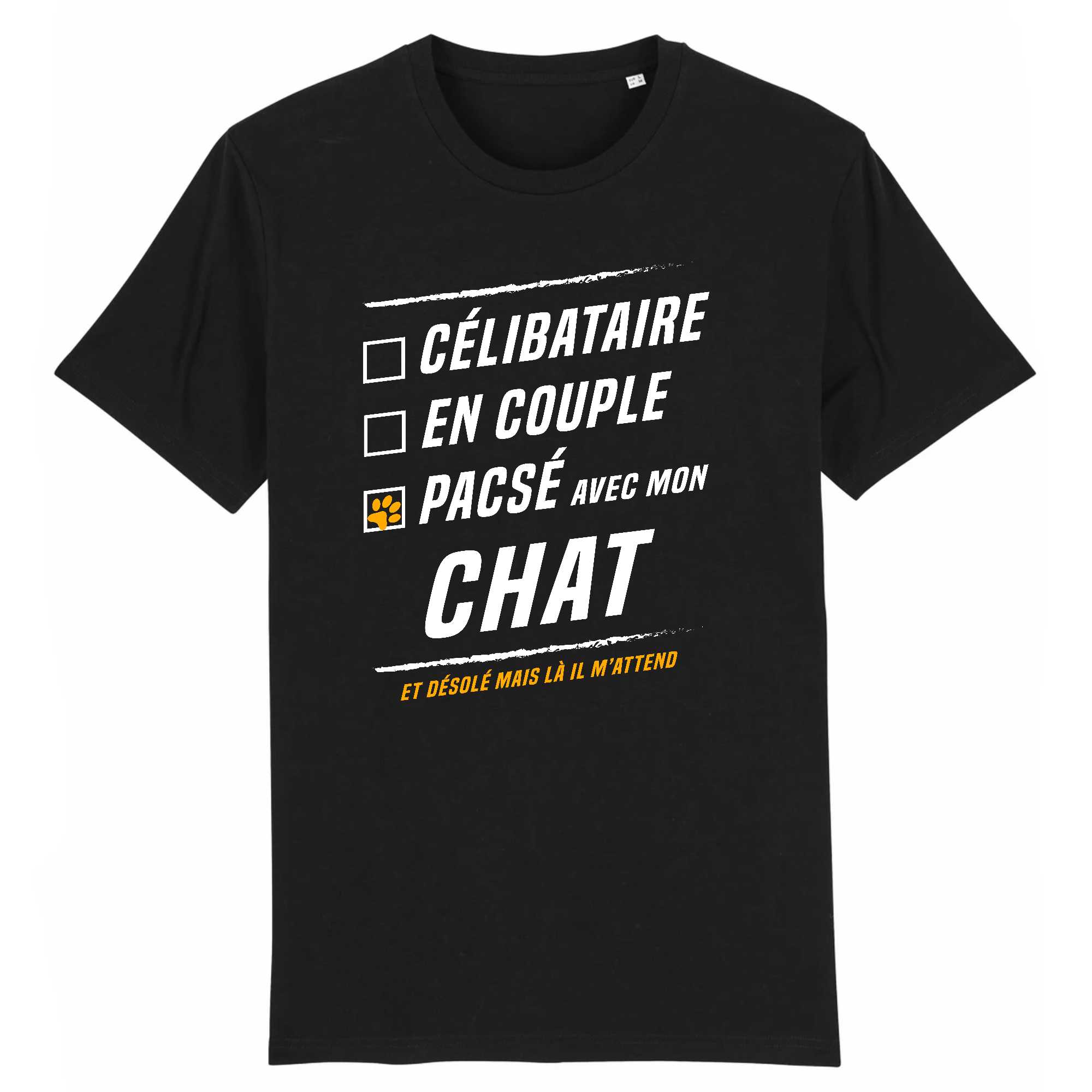 T-shirt Homme Pacsé avec mon chat