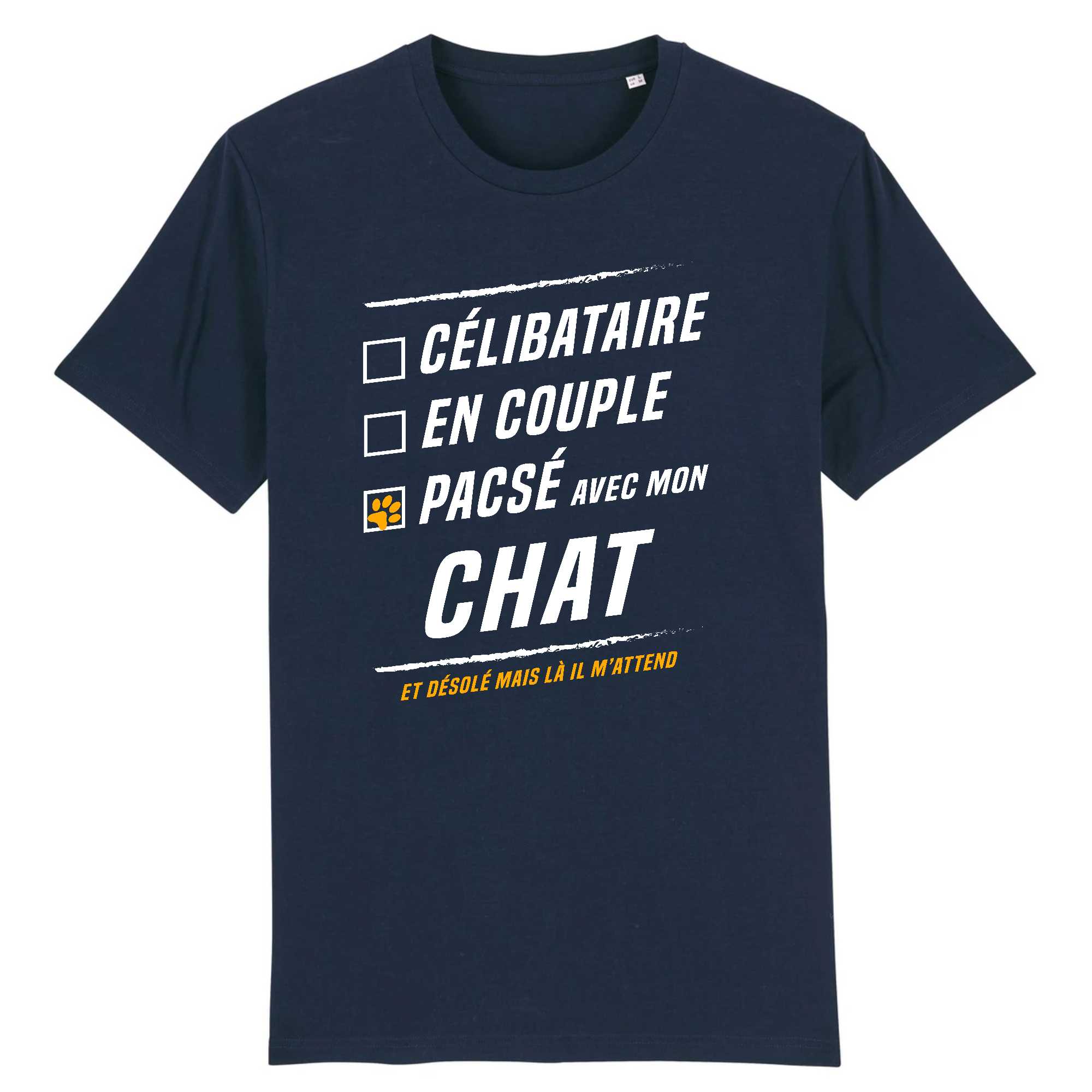 T-shirt Homme Pacsé avec mon chat
